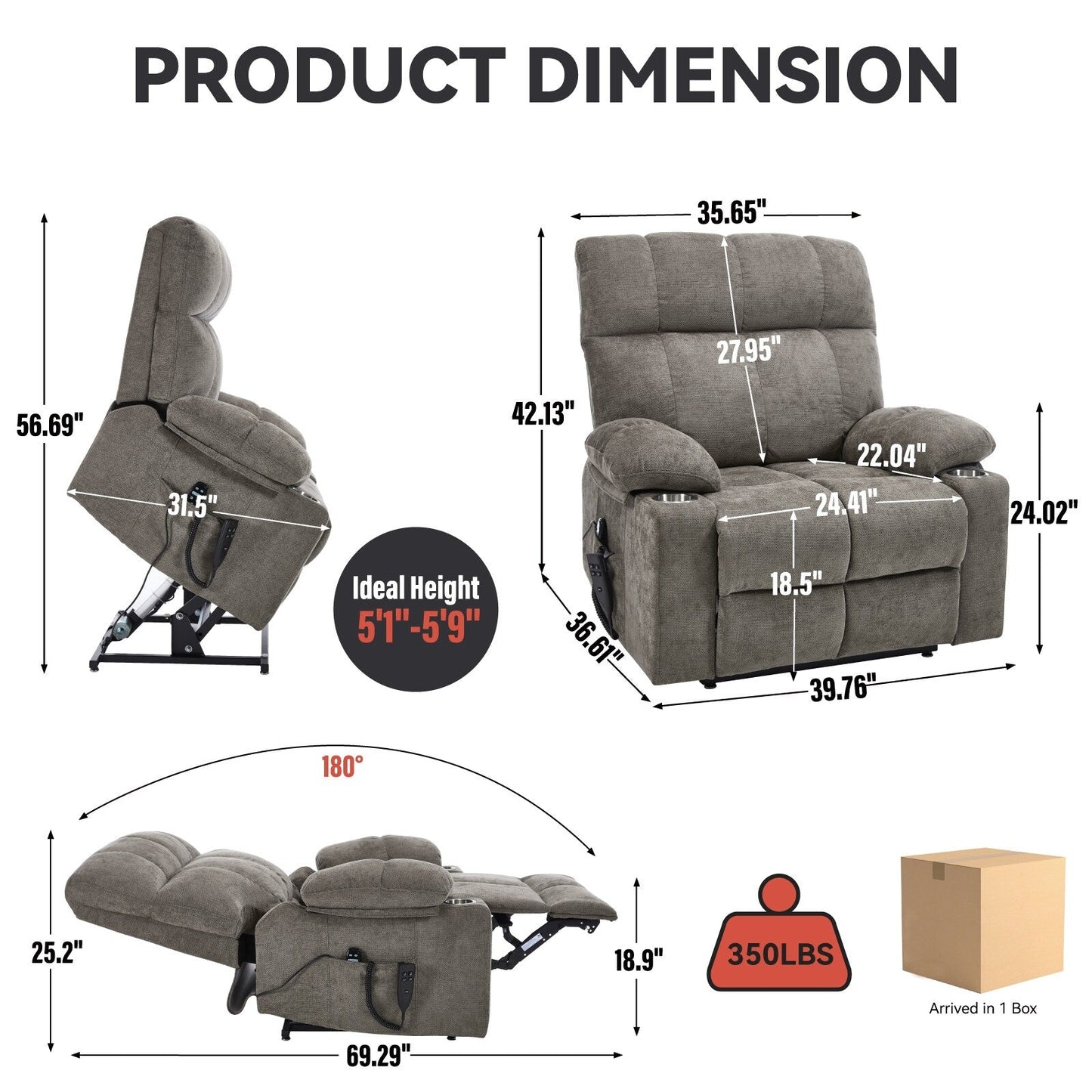 Fauteuil inclinable à levage électrique