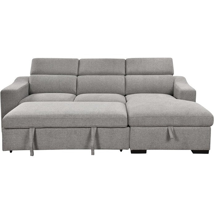 Canapé d'angle convertible Roomfitters 103 avec méridienne de rangement, accoudoirs réglables, canapé-lit en forme de L