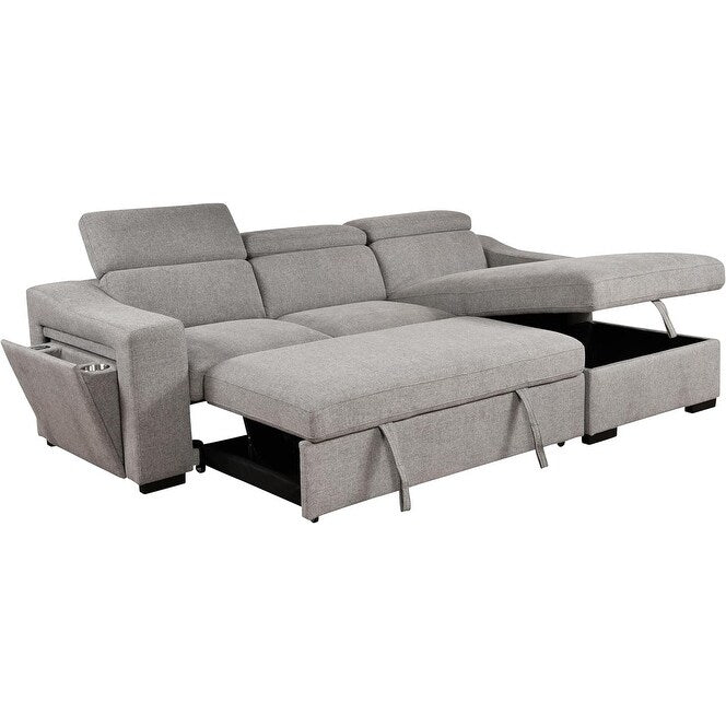 Canapé d'angle convertible Roomfitters 103 avec méridienne de rangement, accoudoirs réglables, canapé-lit en forme de L