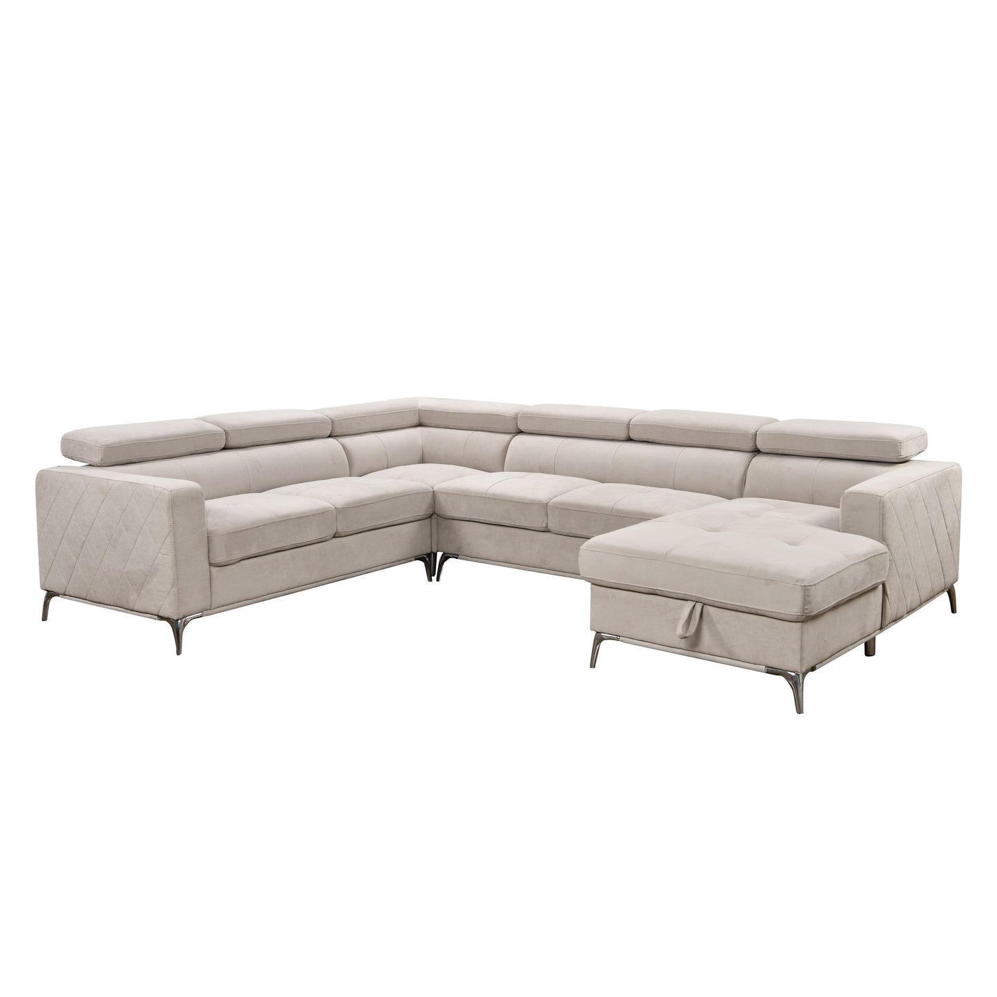 Roomfitters 122 Canapé d'angle surdimensionné avec rangement, canapé contemporain en forme de U à 7 places