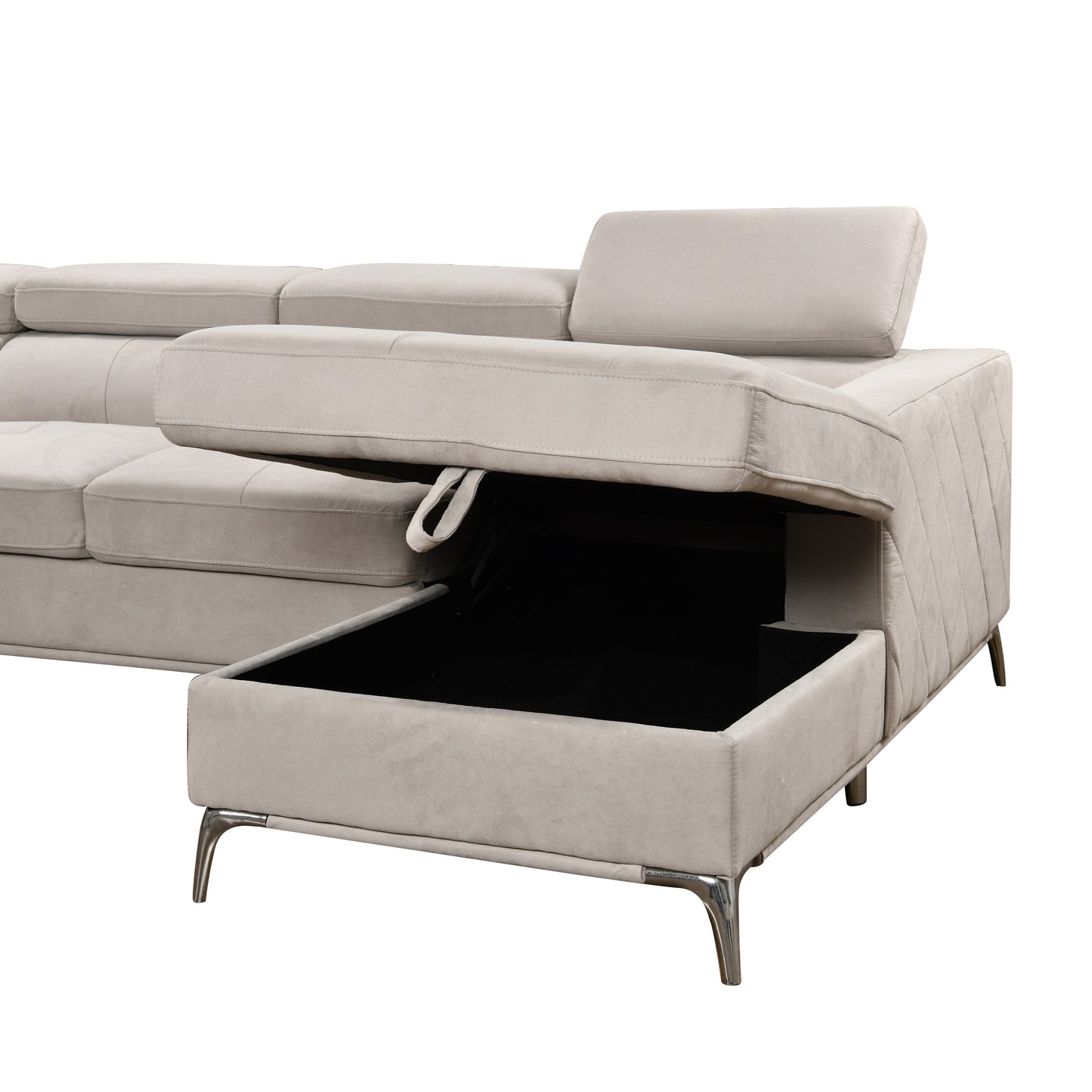 Roomfitters 122 Canapé d'angle surdimensionné avec rangement, canapé contemporain en forme de U à 7 places