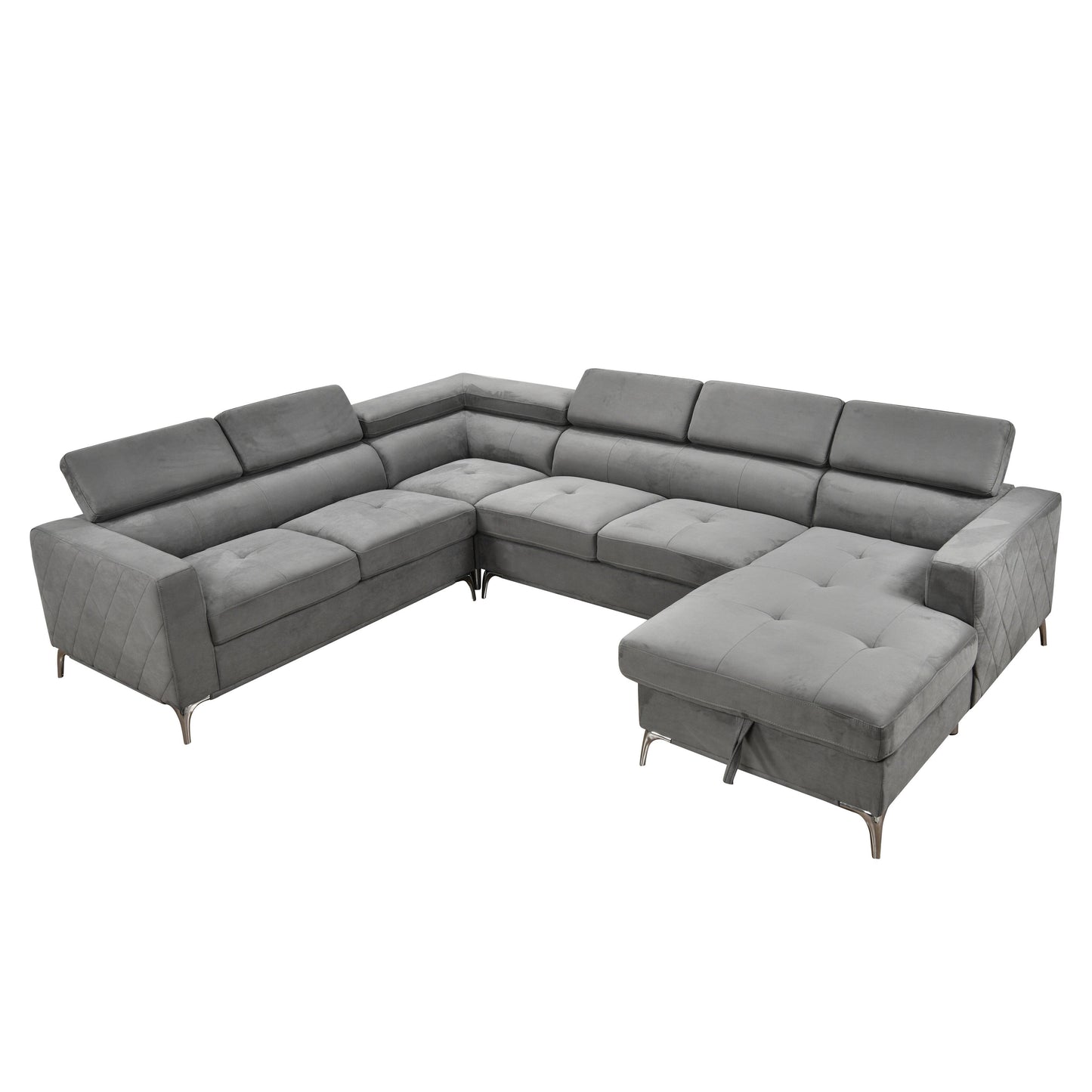 Roomfitters 122 Canapé d'angle surdimensionné avec rangement, canapé contemporain en forme de U à 7 places