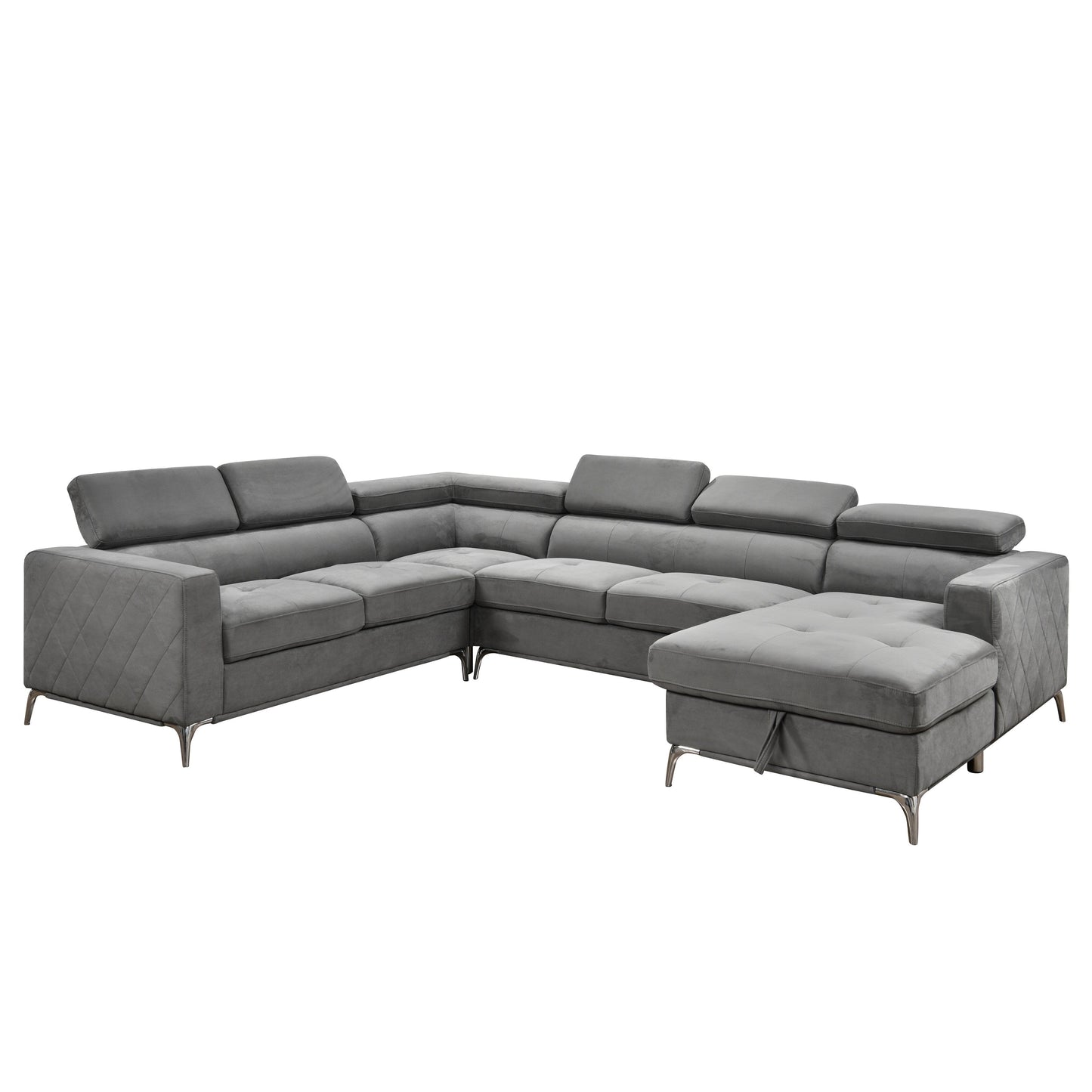 Roomfitters 122 Canapé d'angle surdimensionné avec rangement, canapé contemporain en forme de U à 7 places
