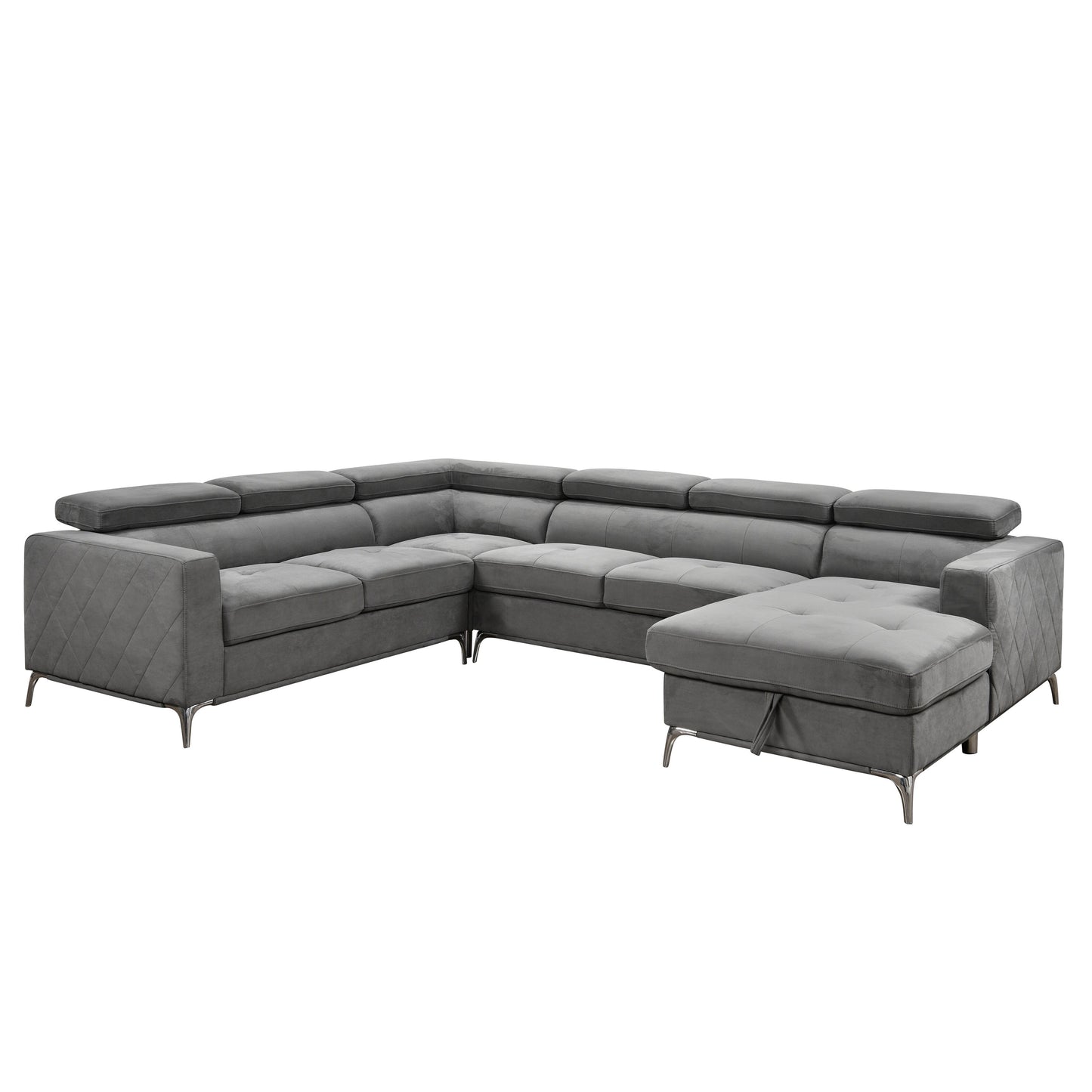 Roomfitters 122 Canapé d'angle surdimensionné avec rangement, canapé contemporain en forme de U à 7 places