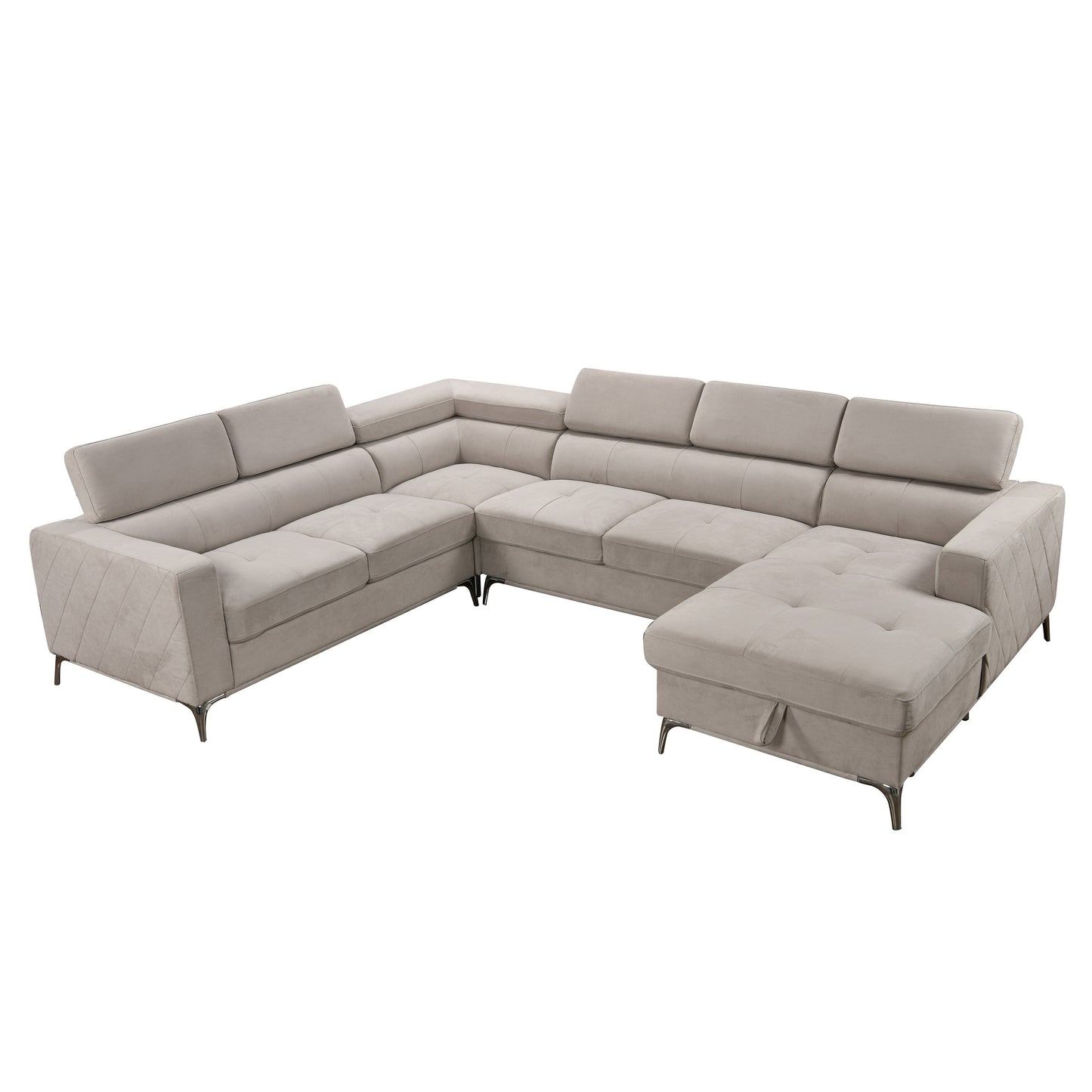 Roomfitters 122 Canapé d'angle surdimensionné avec rangement, canapé contemporain en forme de U à 7 places
