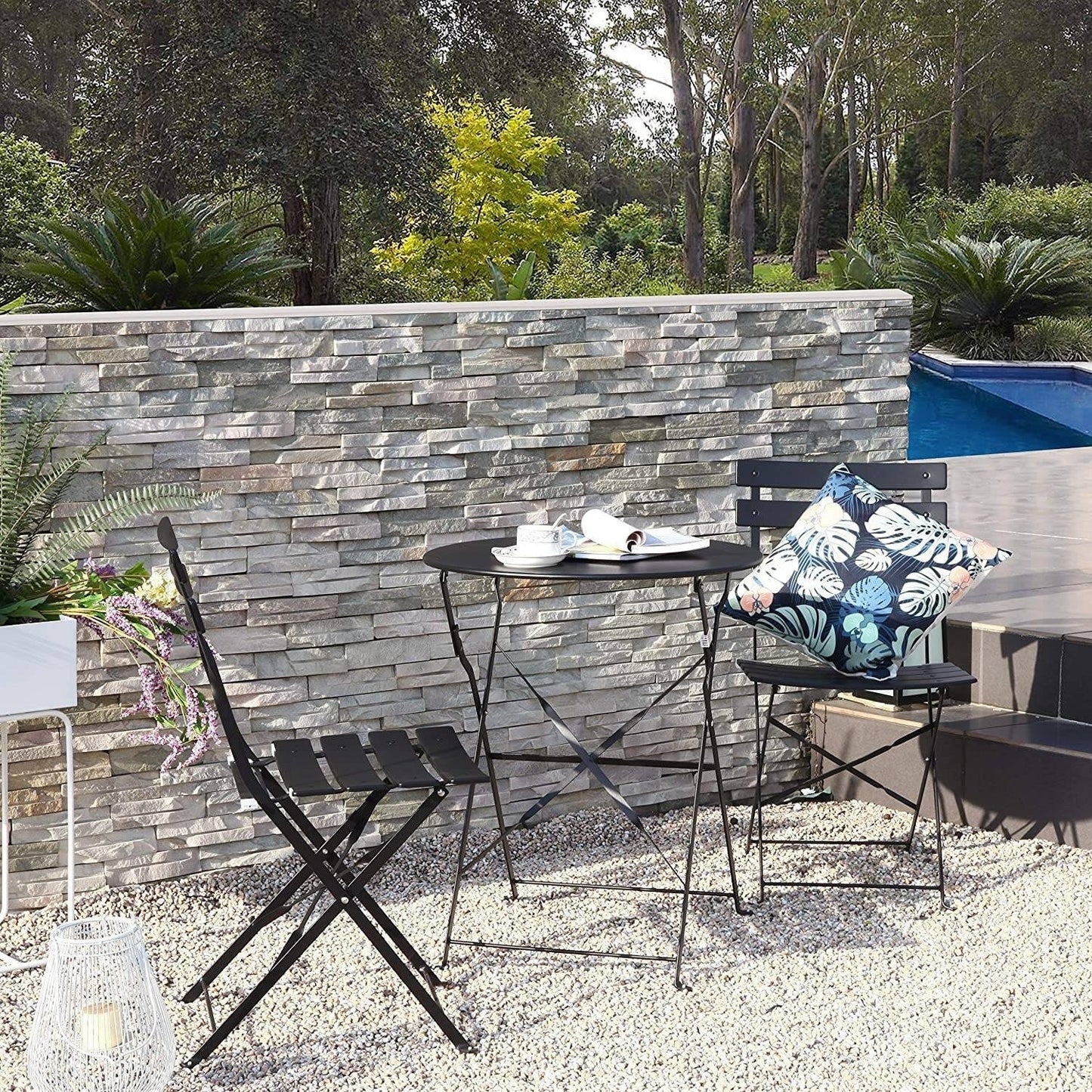 Table ronde pour 2 personnes - Ensemble bistrot de 23,6 pouces de long