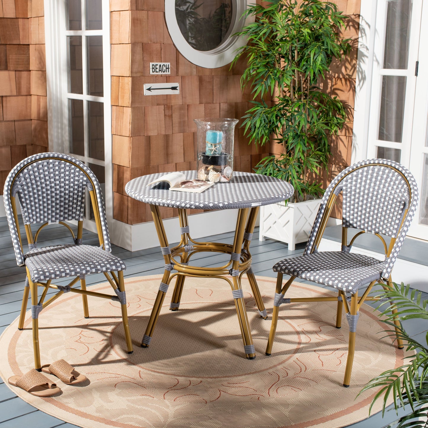 SAFAVIEH Marolyn Chaise de salle à manger empilable (lot de 2) - 46L x 56P x 89H