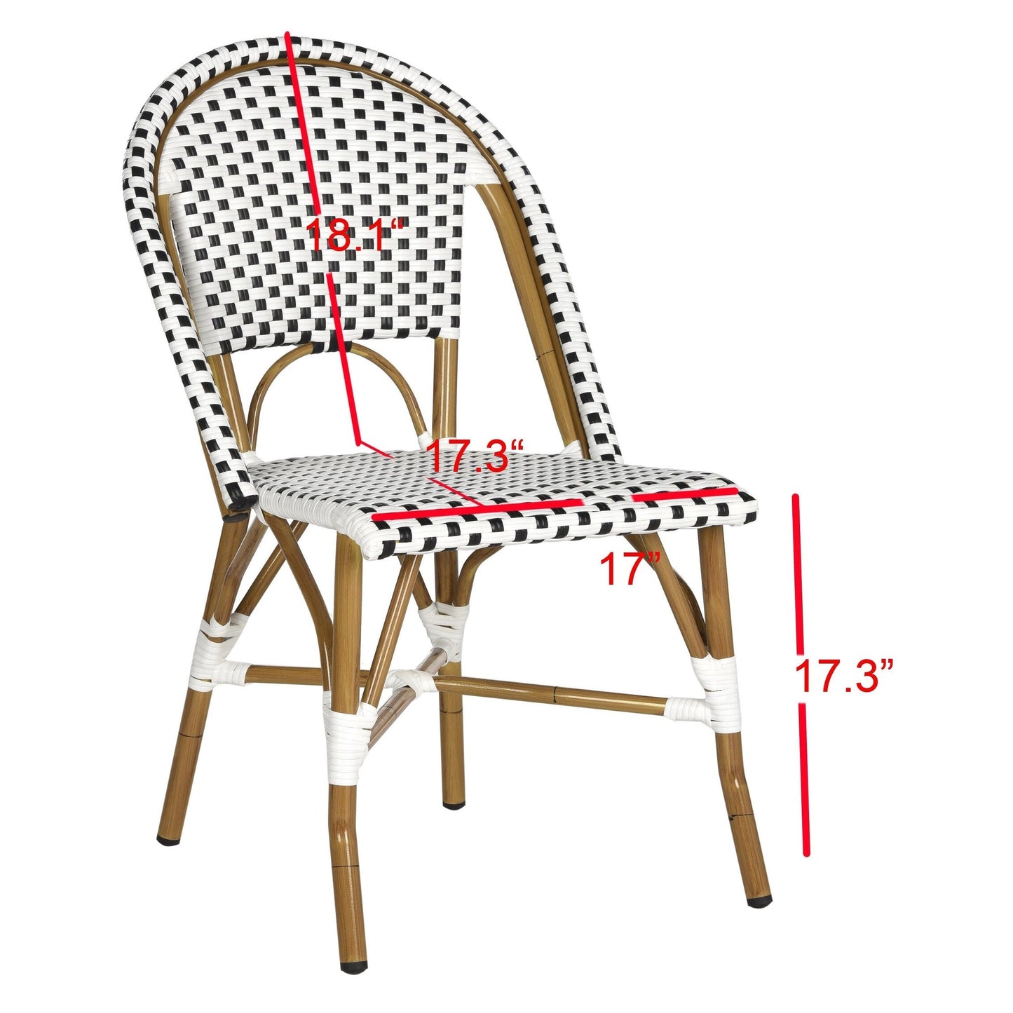 SAFAVIEH Marolyn Chaise de salle à manger empilable (lot de 2) - 46L x 56P x 89H