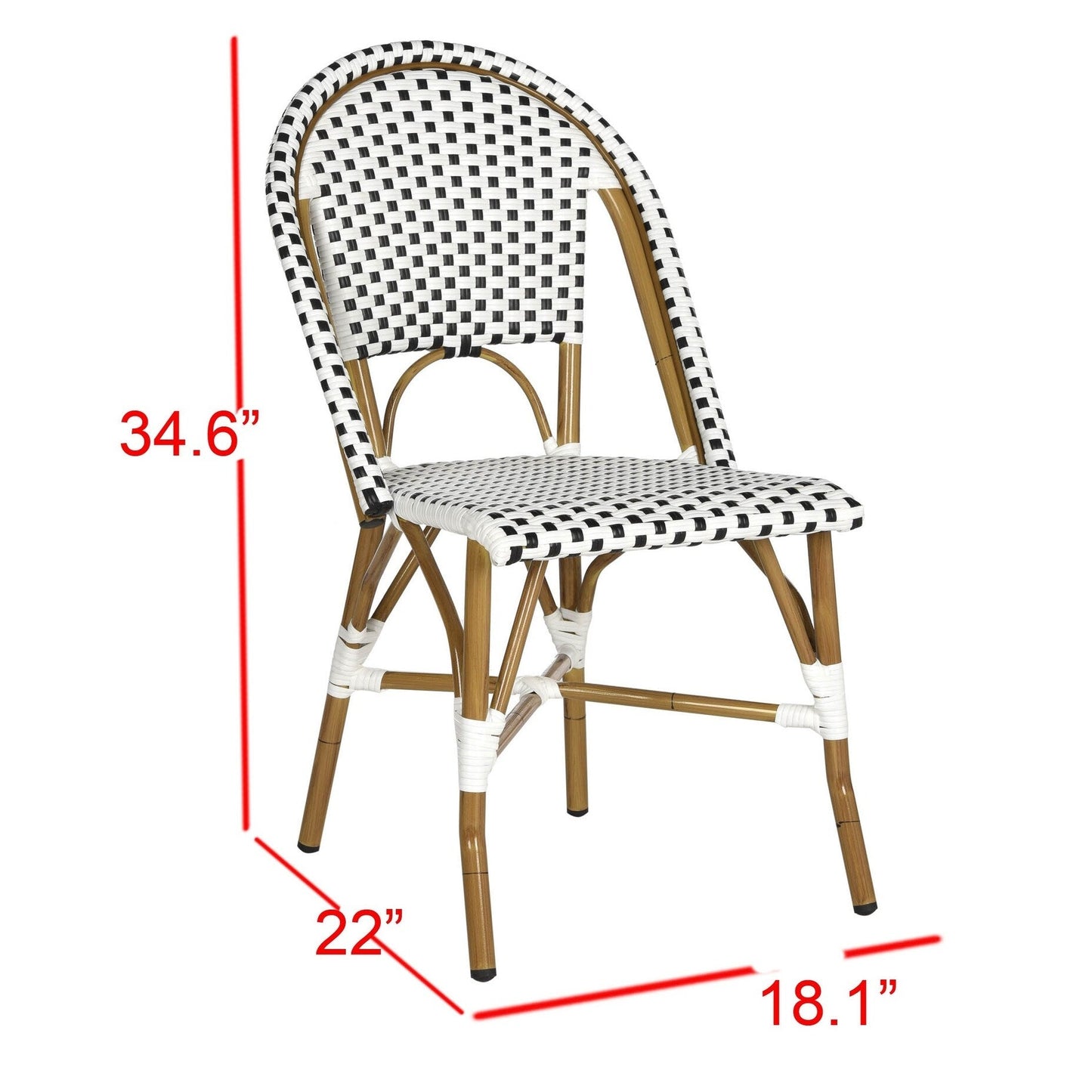 SAFAVIEH Marolyn Chaise de salle à manger empilable (lot de 2) - 46L x 56P x 89H