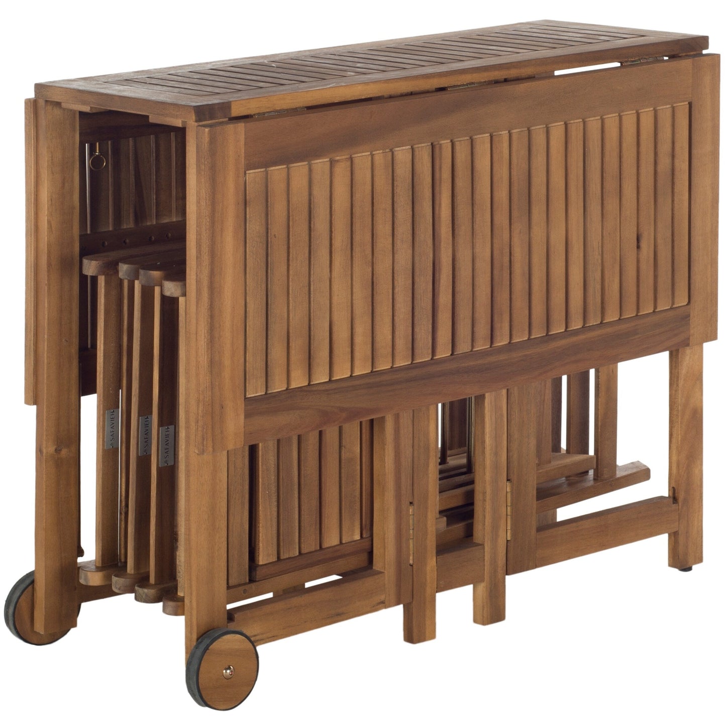 SAFAVIEH Ensemble de table de jardin Brandy 5 pièces pour extérieur - 43L x 35P x 29H (en pouces)