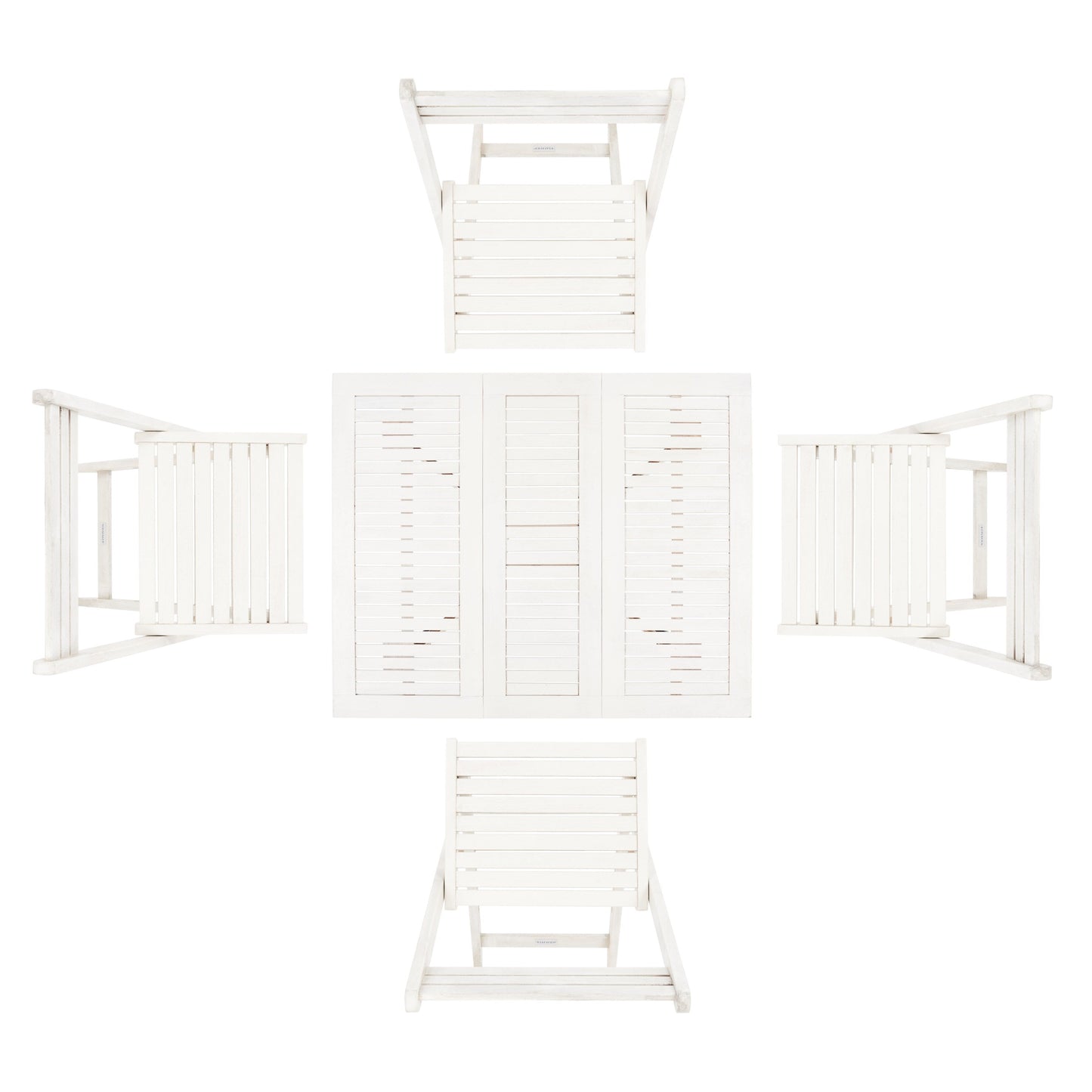 SAFAVIEH Ensemble de table de jardin Brandy 5 pièces pour extérieur - 43L x 35P x 29H (en pouces)