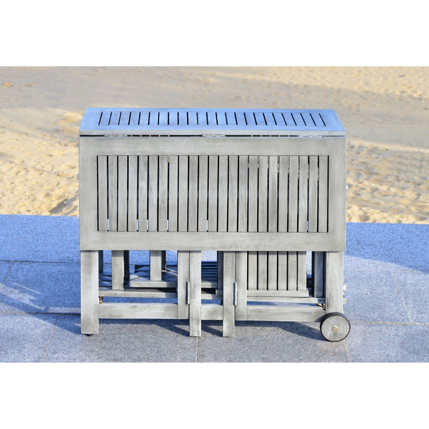 SAFAVIEH Ensemble de table de jardin Brandy 5 pièces pour extérieur - 43L x 35P x 29H (en pouces)