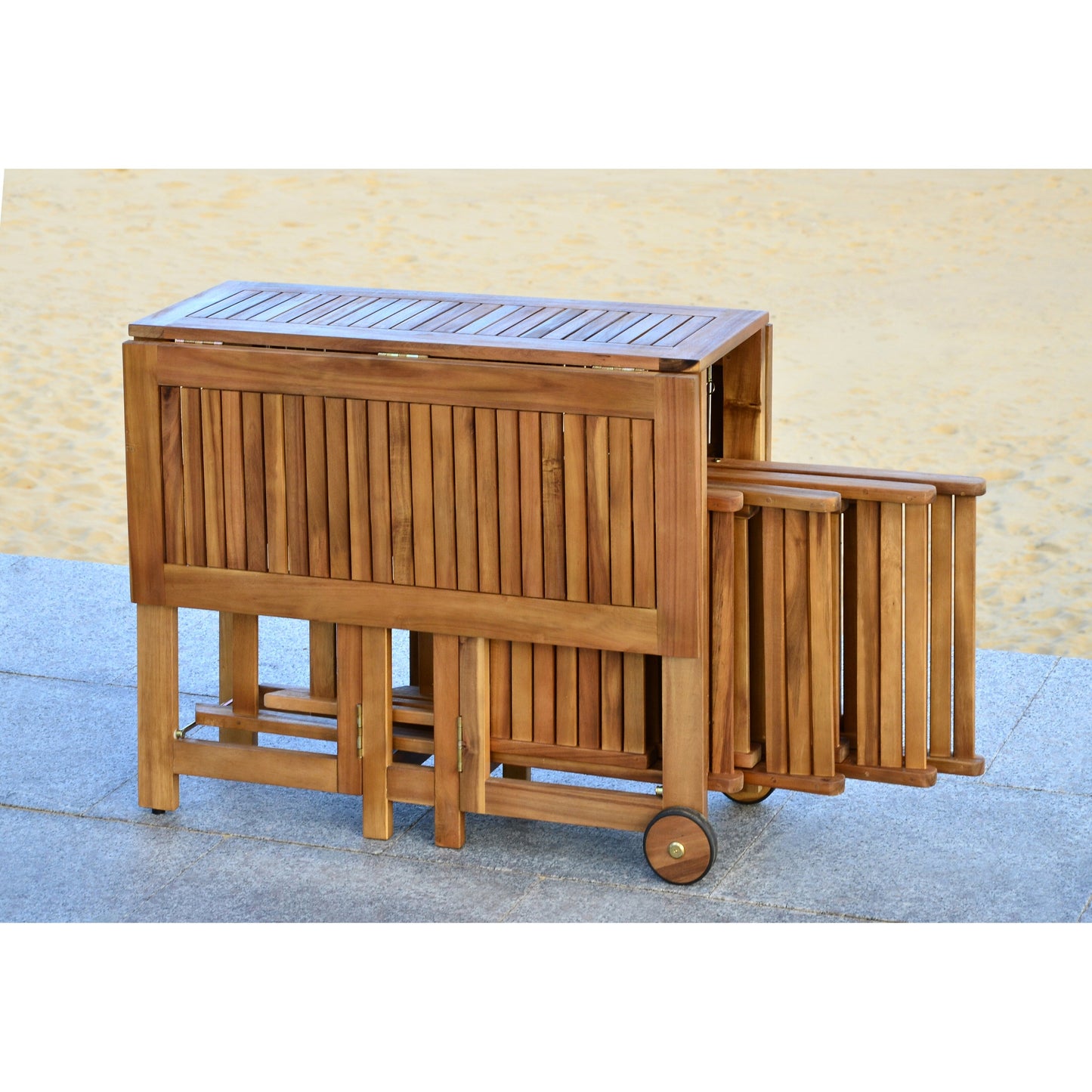 SAFAVIEH Ensemble de table de jardin Brandy 5 pièces pour extérieur - 43L x 35P x 29H (en pouces)