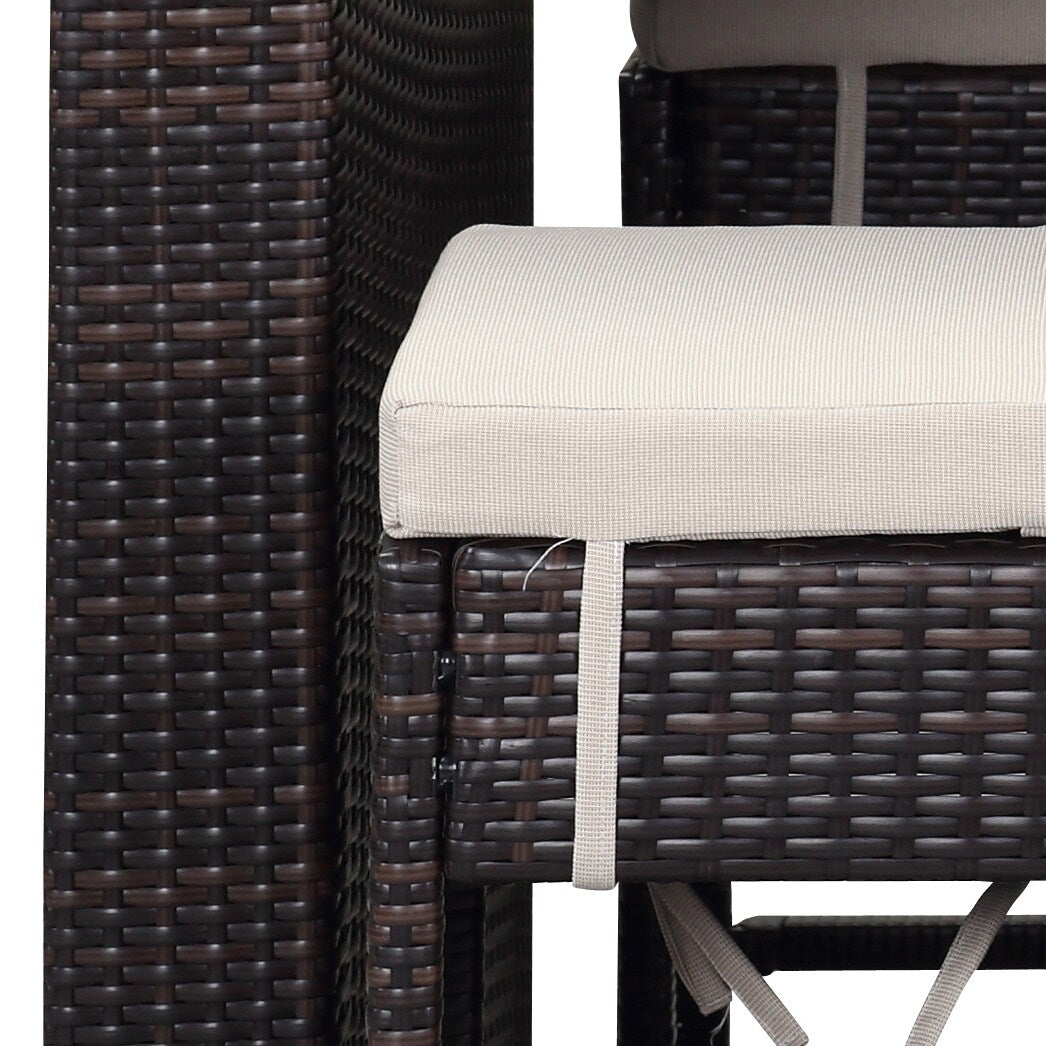 Ensemble de bar pour extérieur Euda de SAFAVIEH (7 pièces) - 74L x 150P x 107H (cm)