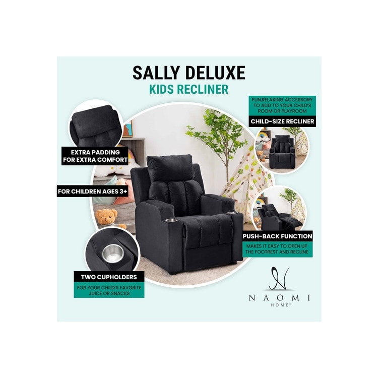 Magic Seats pour super-héros et princesses, siège reclinable super luxueux pour enfants avec repose-pieds, repose-tête et 2 porte-gobelets.
