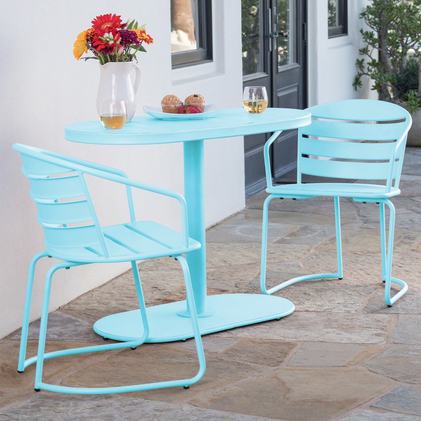 Ensemble de bistro pour extérieur Santa Monica 3 pièces de Christopher Knight Home