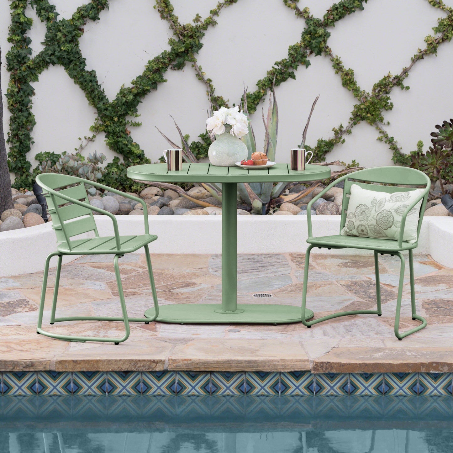 Ensemble de bistro pour extérieur Santa Monica 3 pièces de Christopher Knight Home