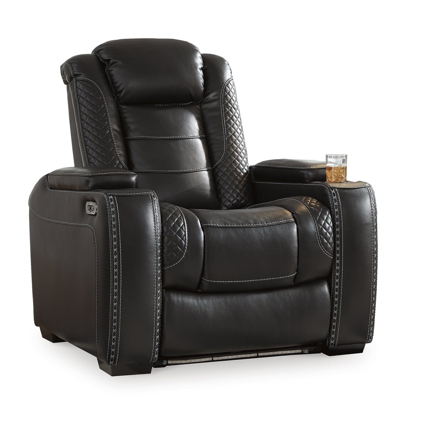 Fauteuil inclinable noir à commande électrique Party Time de Signature Design by Ashley
