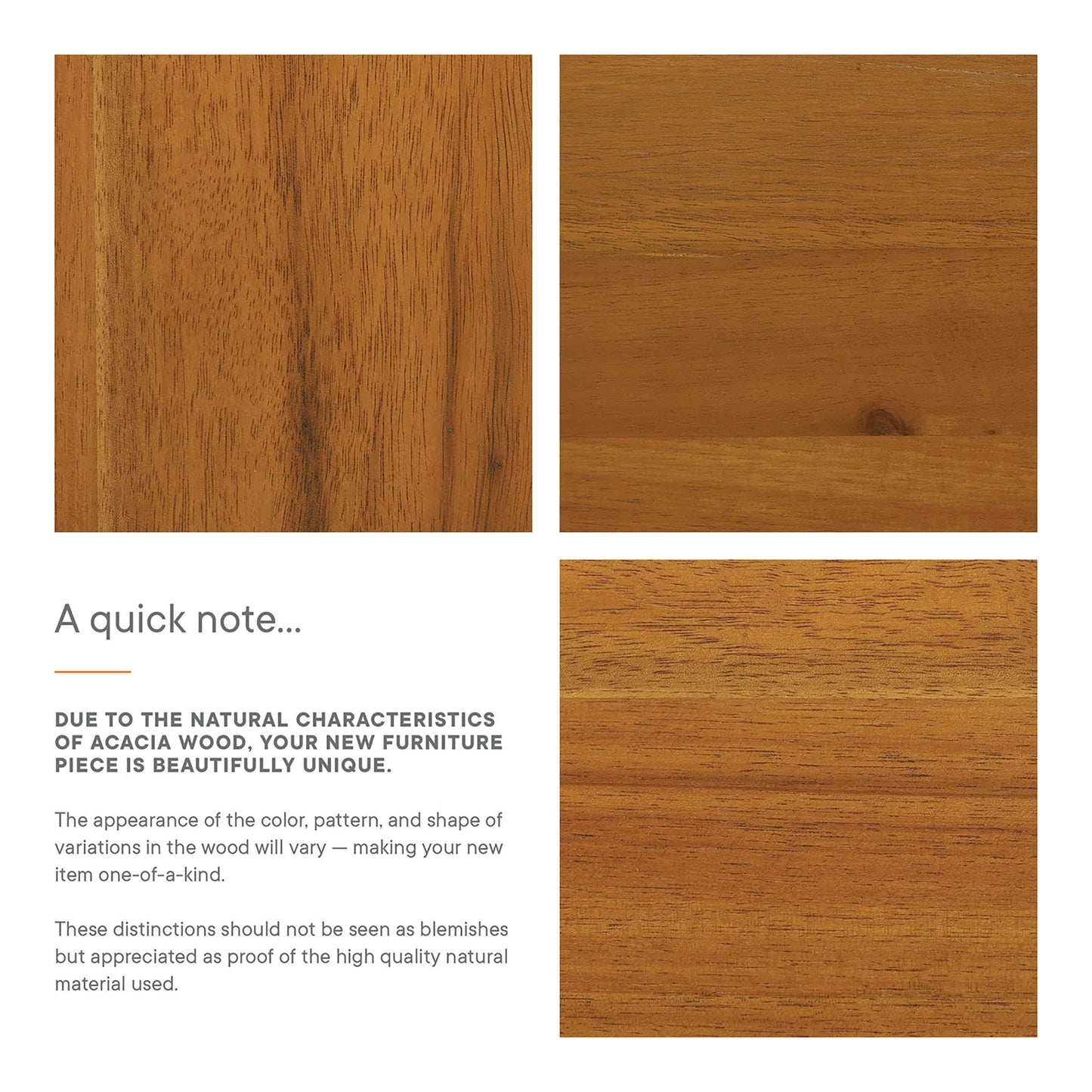 Ensemble de meubles de patio d'extérieur Tahoe en bois d'acacia, 5 pièces