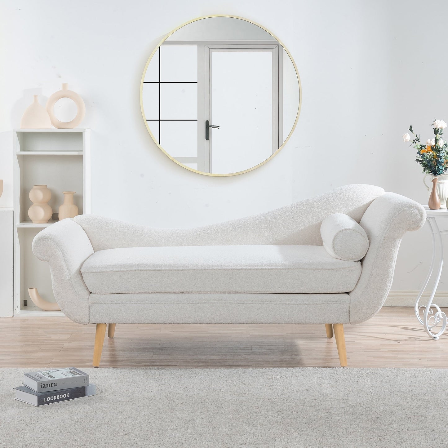Chaise longue vintage avec accoudoirs enroulés de Christopher Knight Home