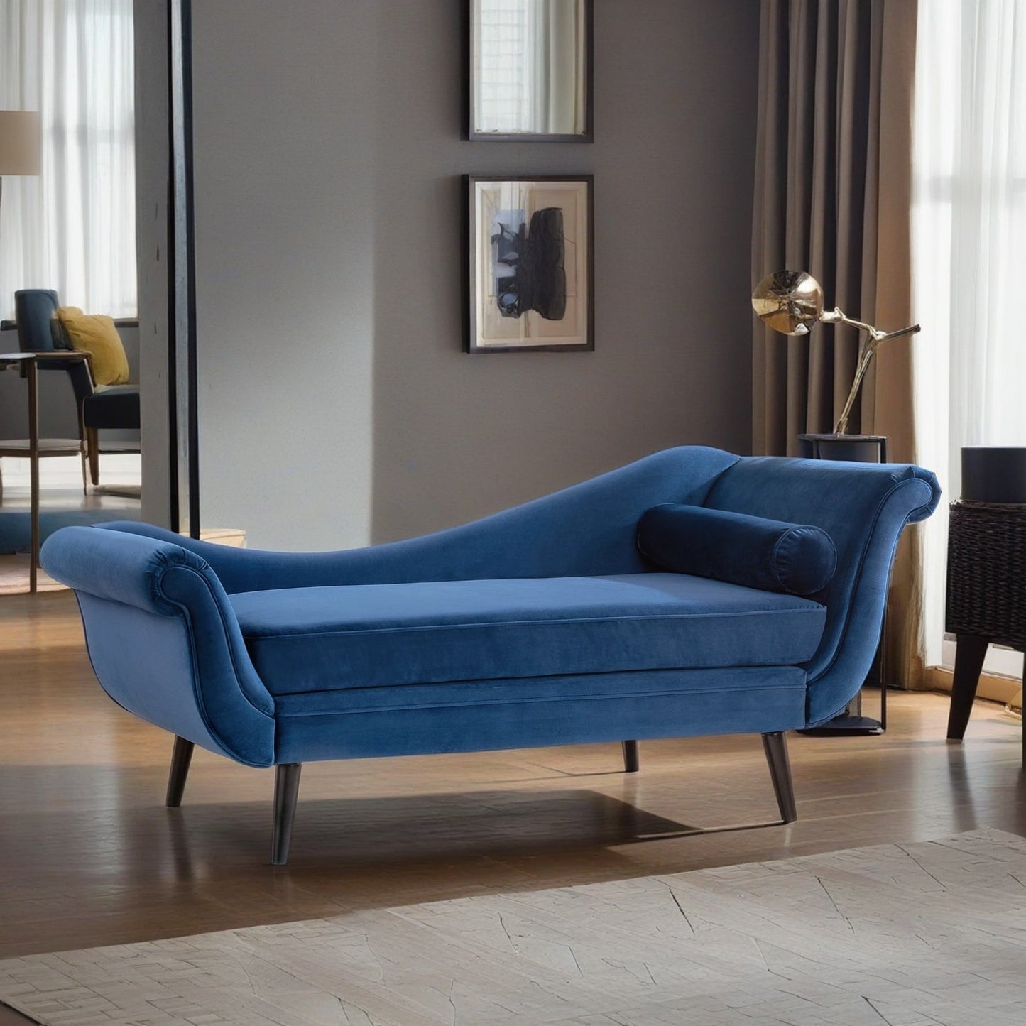 Chaise longue vintage avec accoudoirs enroulés de Christopher Knight Home