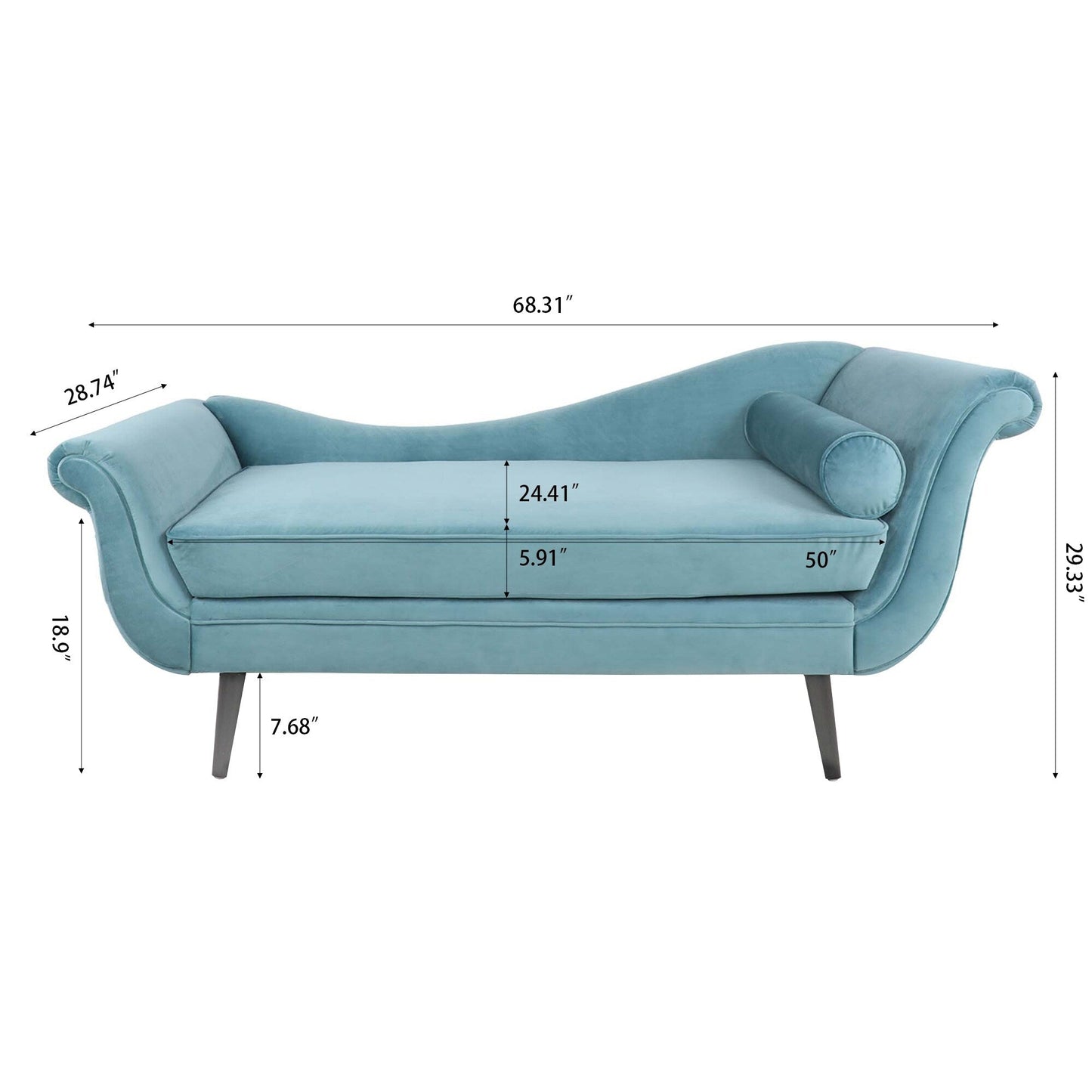 Chaise longue vintage avec accoudoirs enroulés de Christopher Knight Home