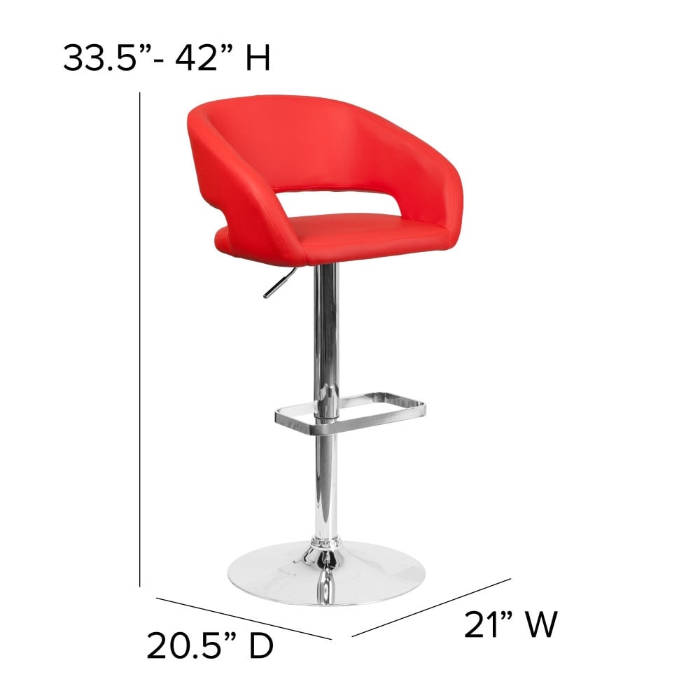Tabouret de bar moderne rembourré et à hauteur réglable avec dossier arrondi