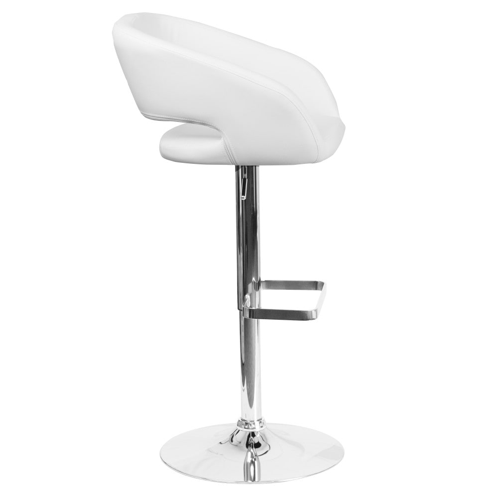 Tabouret de bar moderne rembourré et à hauteur réglable avec dossier arrondi