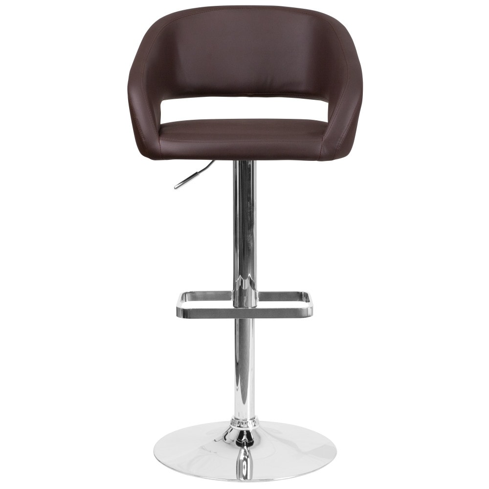 Tabouret de bar moderne rembourré et à hauteur réglable avec dossier arrondi