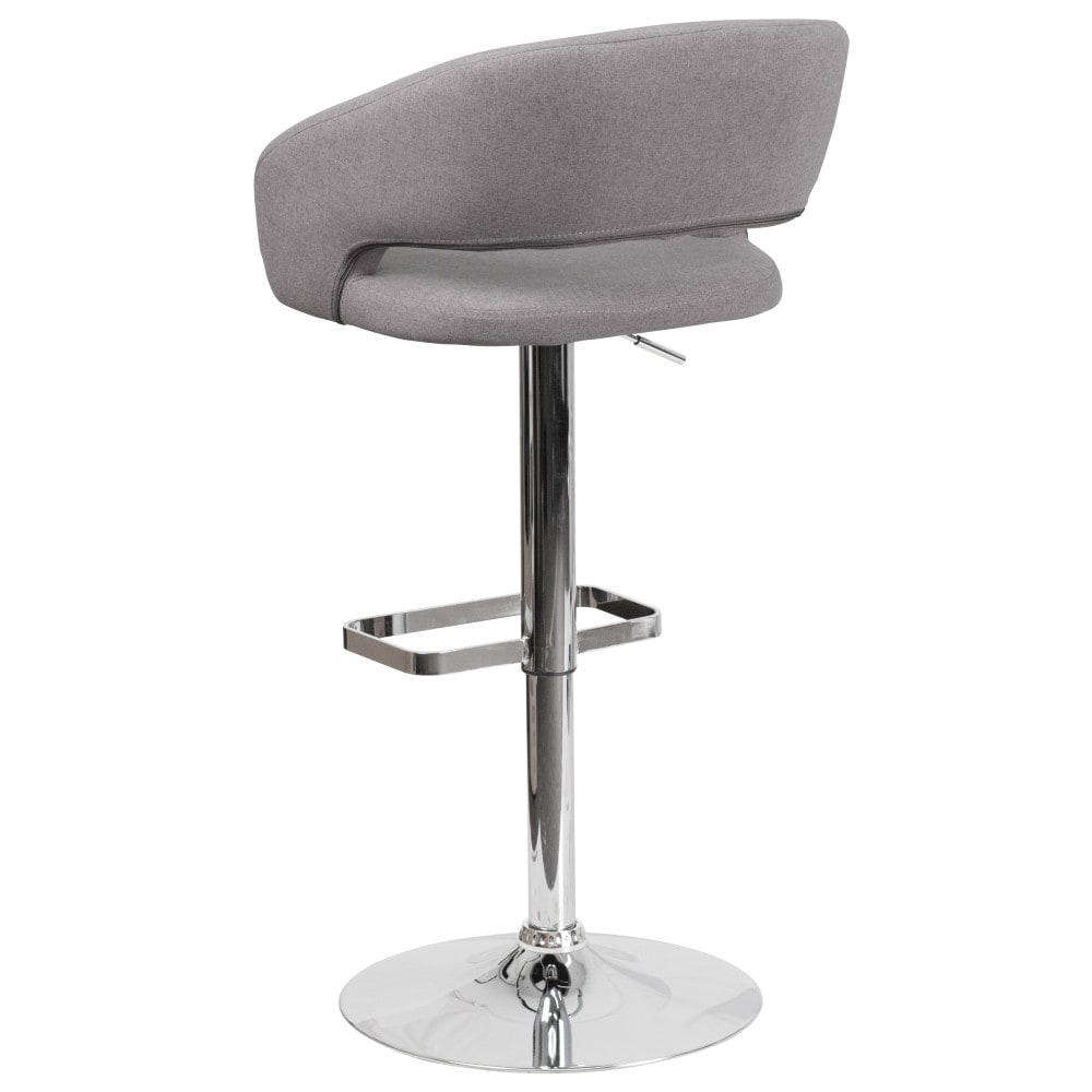 Tabouret de bar moderne rembourré et à hauteur réglable avec dossier arrondi