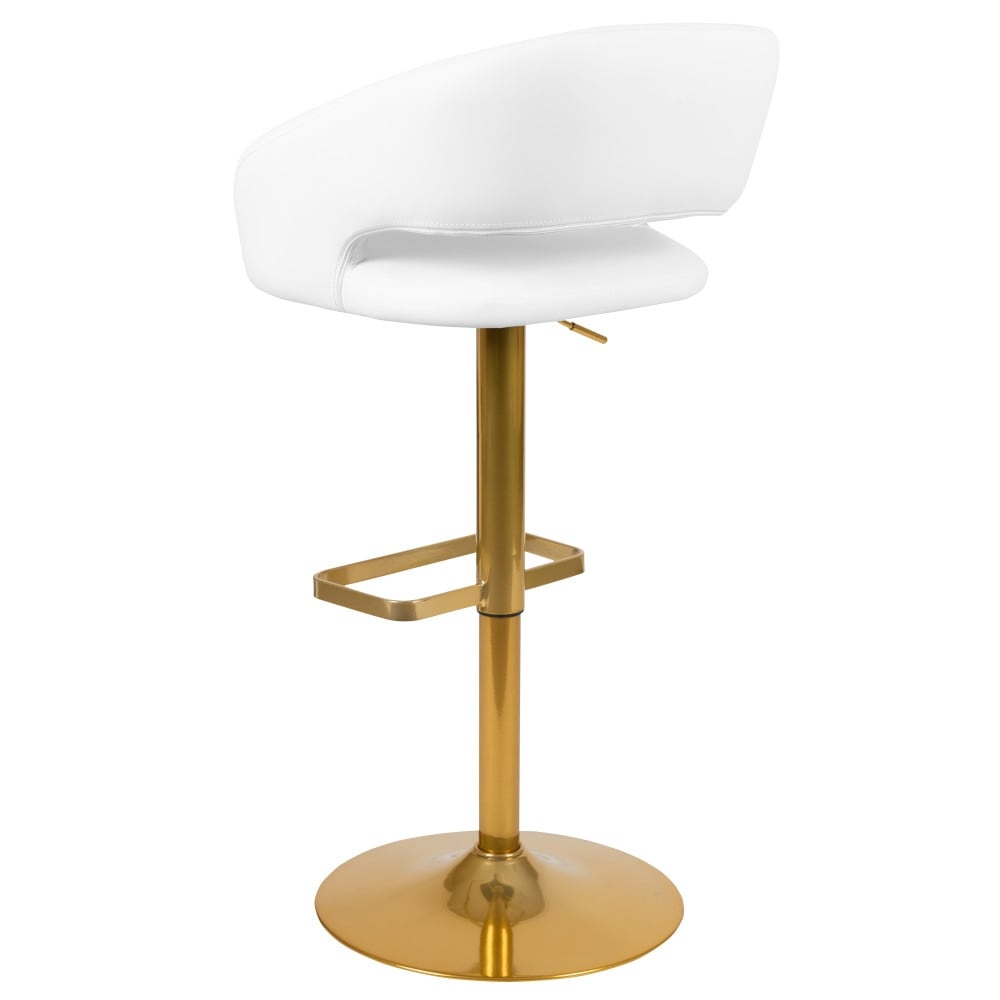 Tabouret de bar moderne rembourré et à hauteur réglable avec dossier arrondi