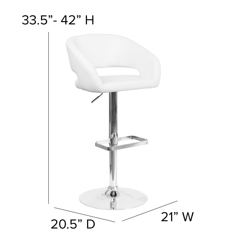 Tabouret de bar moderne rembourré et à hauteur réglable avec dossier arrondi
