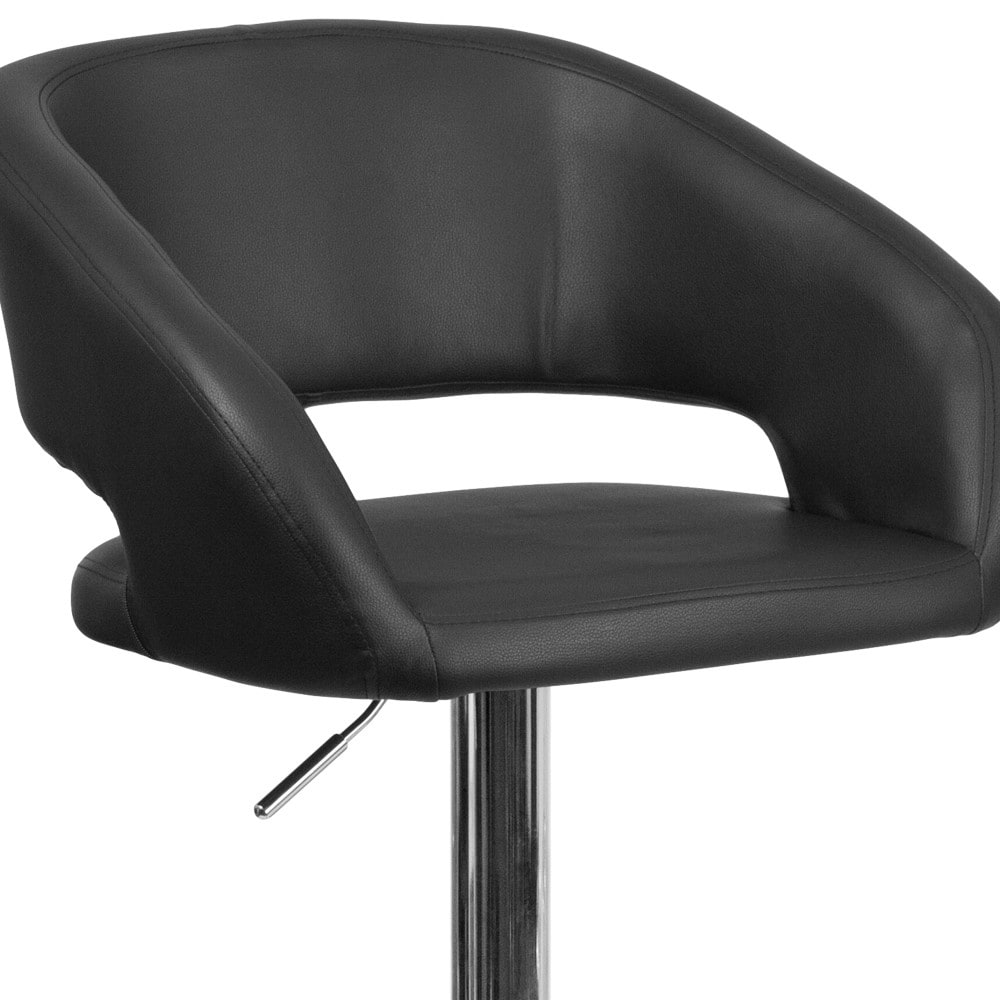 Tabouret de bar moderne rembourré et à hauteur réglable avec dossier arrondi
