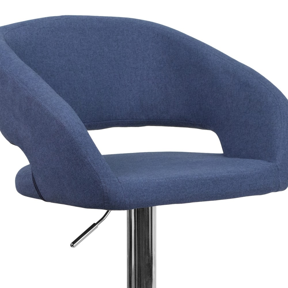 Tabouret de bar moderne rembourré et à hauteur réglable avec dossier arrondi