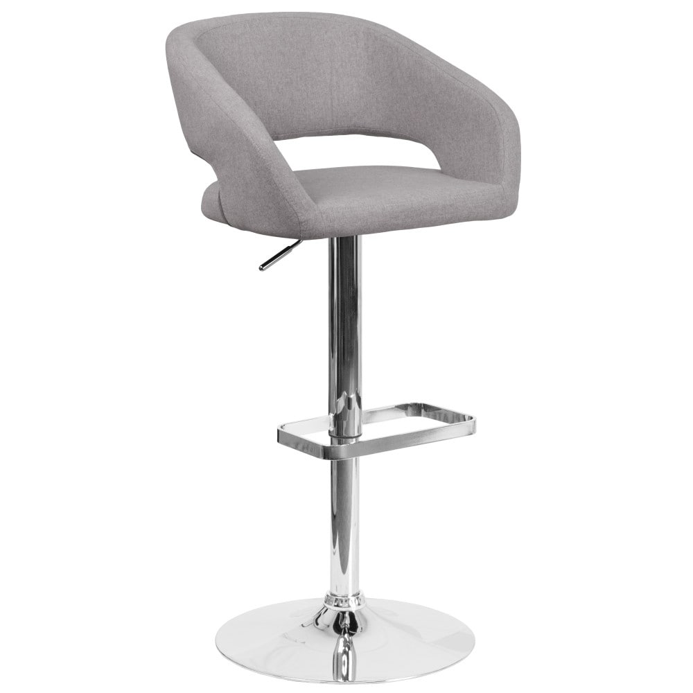Tabouret de bar moderne rembourré et à hauteur réglable avec dossier arrondi
