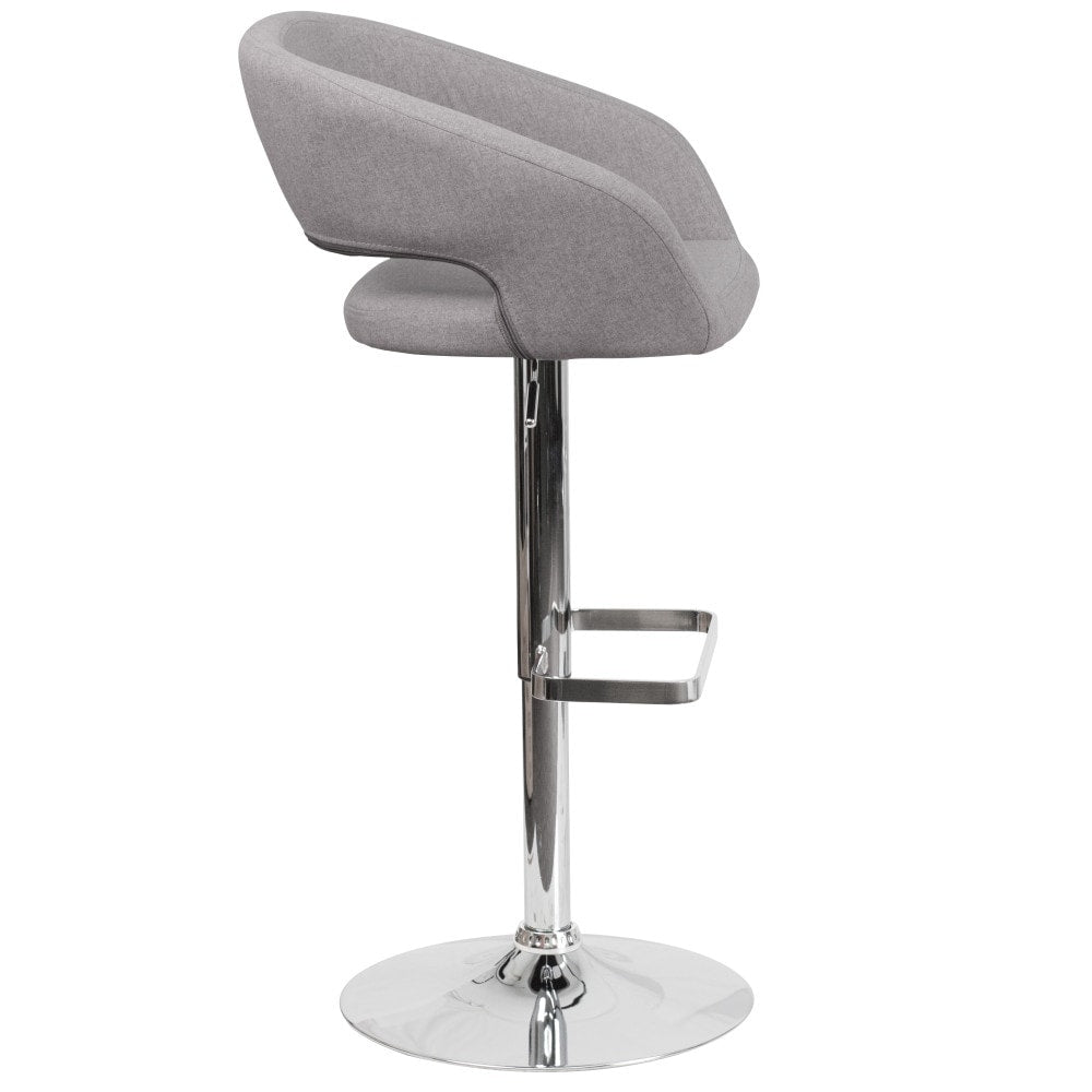 Tabouret de bar moderne rembourré et à hauteur réglable avec dossier arrondi