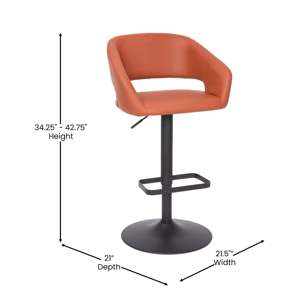Tabouret de bar moderne rembourré et à hauteur réglable avec dossier arrondi