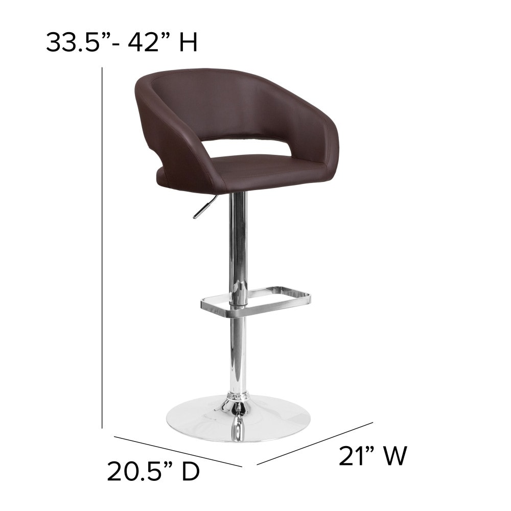 Tabouret de bar moderne rembourré et à hauteur réglable avec dossier arrondi