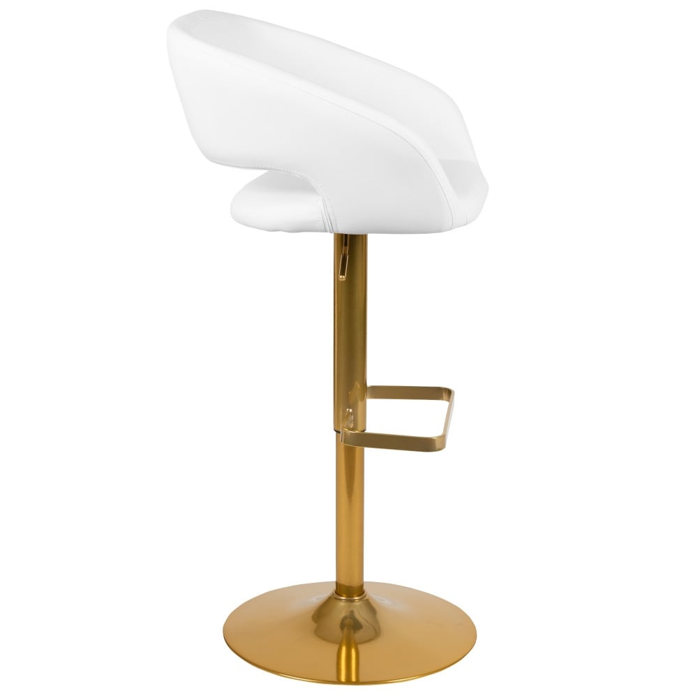Tabouret de bar moderne rembourré et à hauteur réglable avec dossier arrondi