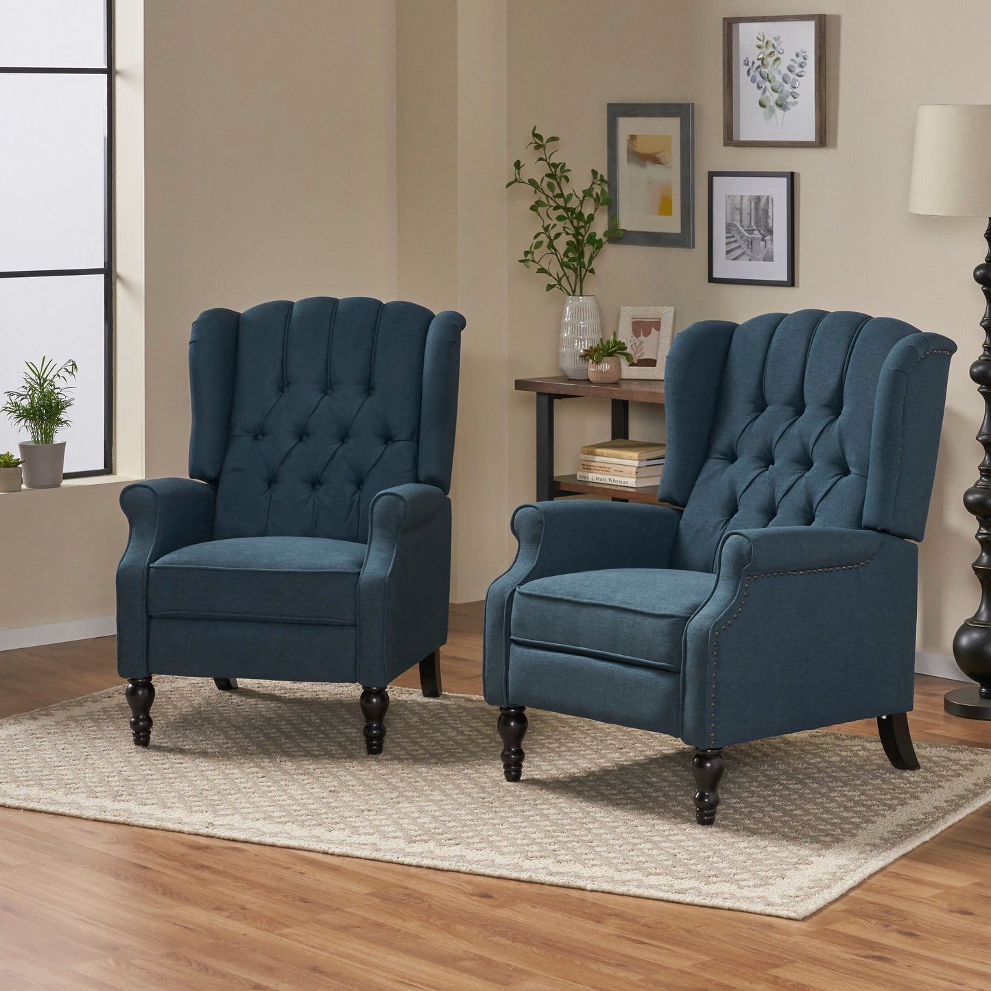Fauteuils inclinables Walter en tissu capitonné (lot de 2) par Christopher Knight Home