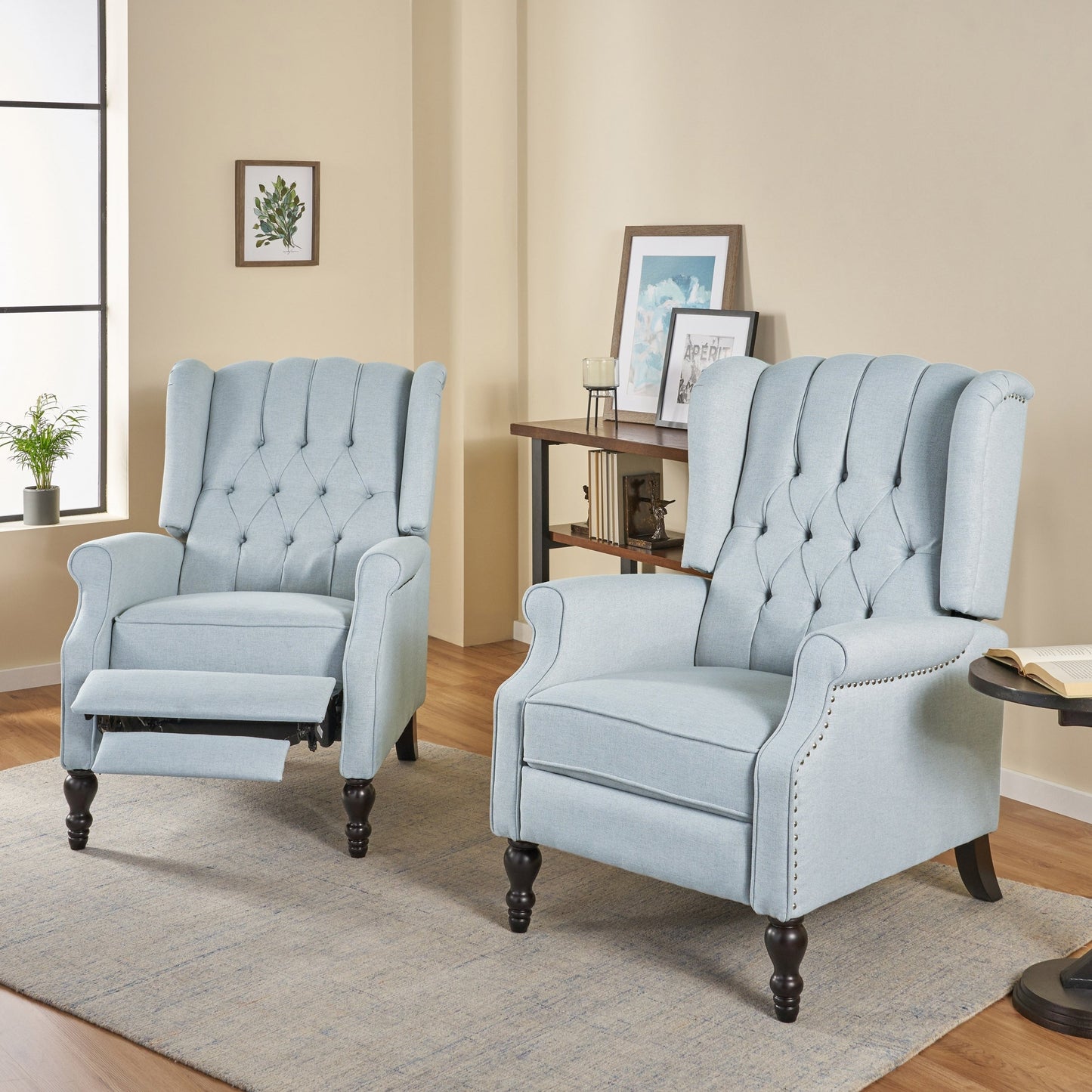 Fauteuils inclinables Walter en tissu capitonné (lot de 2) par Christopher Knight Home