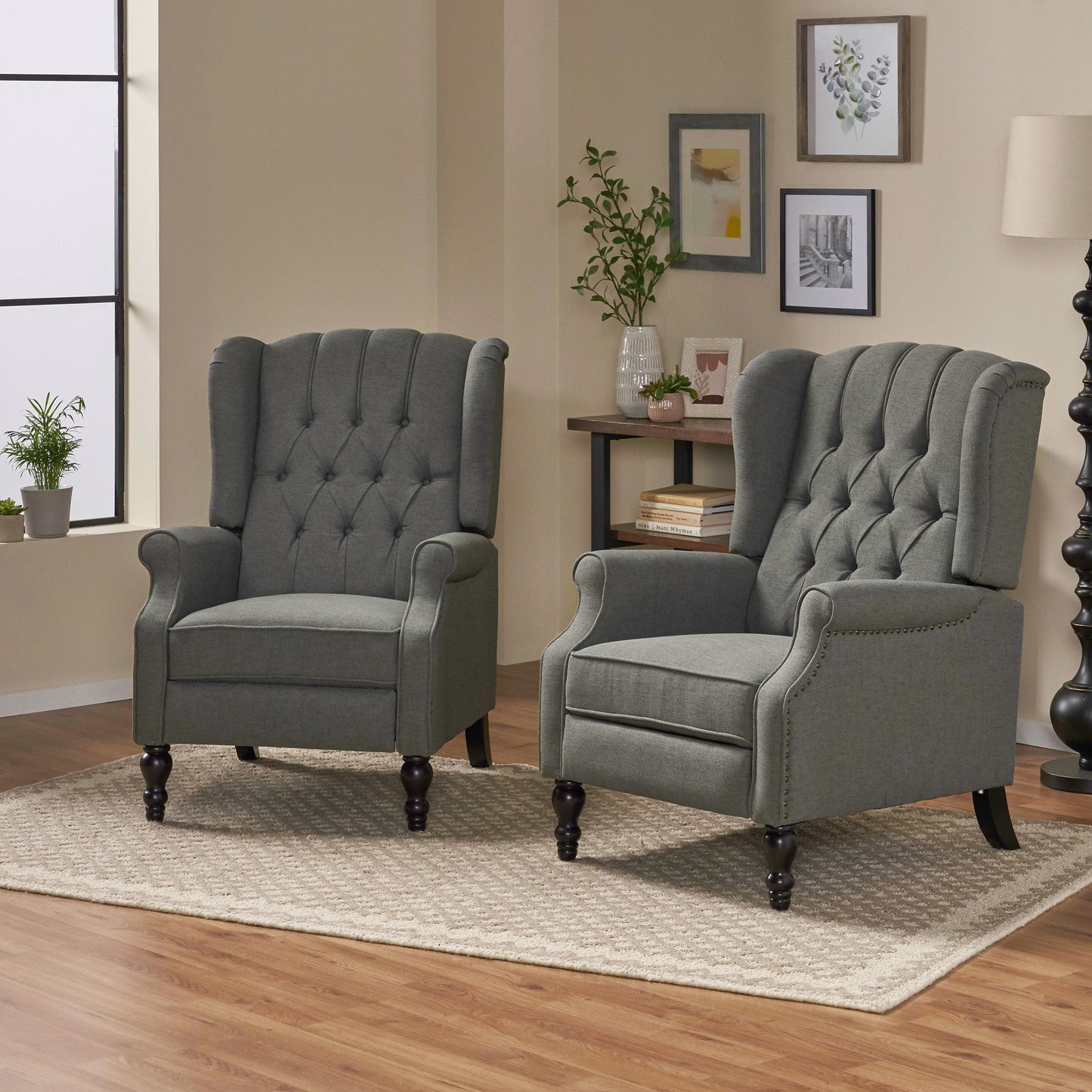 Fauteuils inclinables Walter en tissu capitonné (lot de 2) par Christopher Knight Home