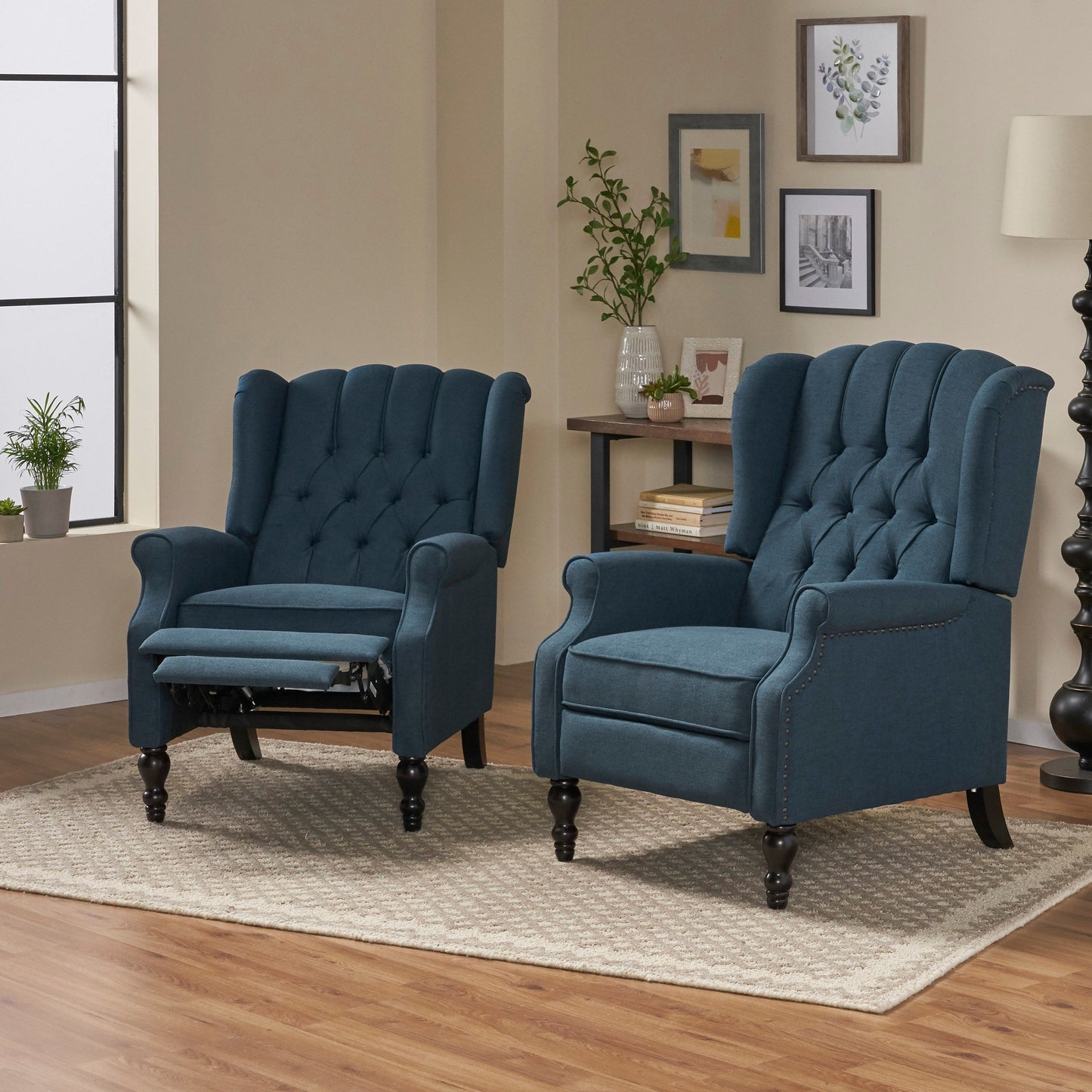 Fauteuils inclinables Walter en tissu capitonné (lot de 2) par Christopher Knight Home
