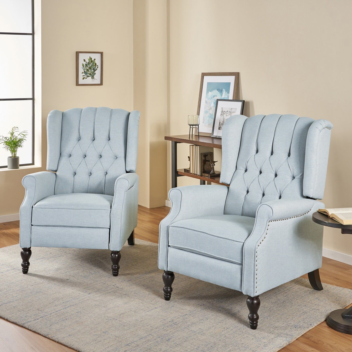 Fauteuils inclinables Walter en tissu capitonné (lot de 2) par Christopher Knight Home