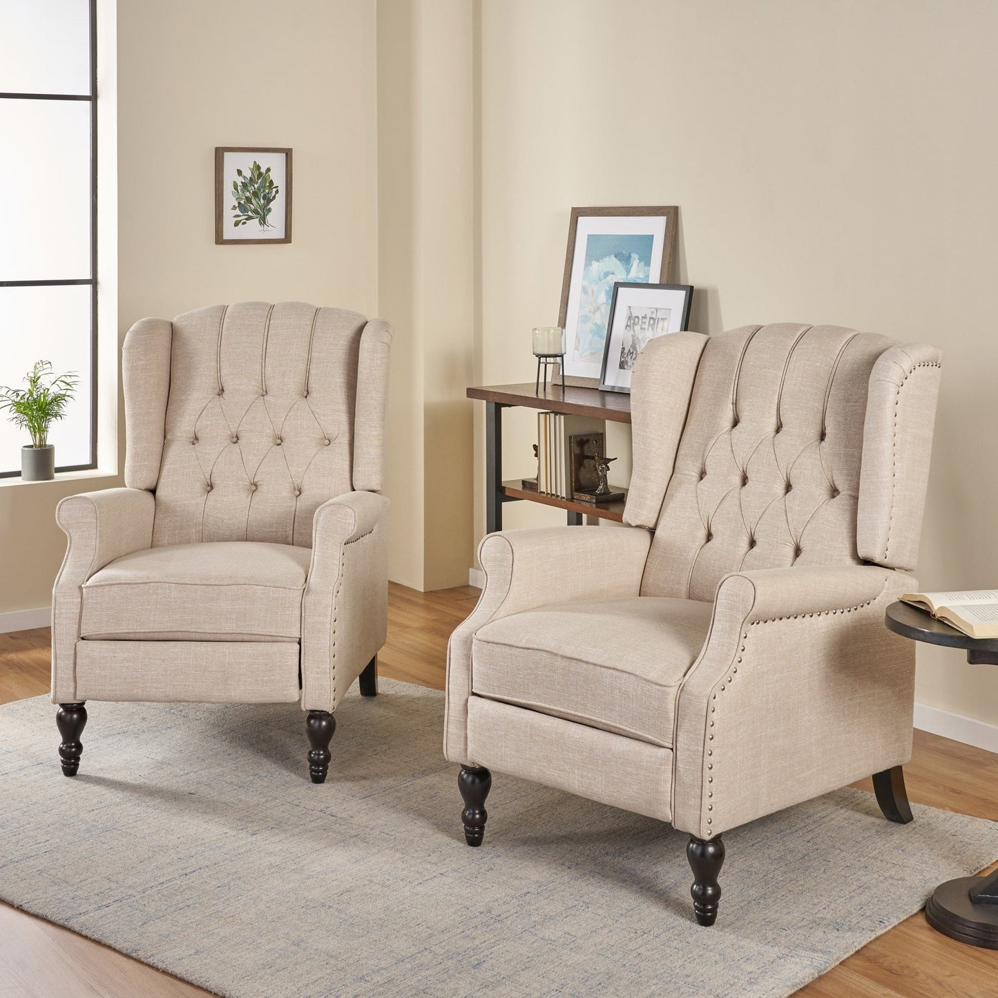 Fauteuils inclinables Walter en tissu capitonné (lot de 2) par Christopher Knight Home