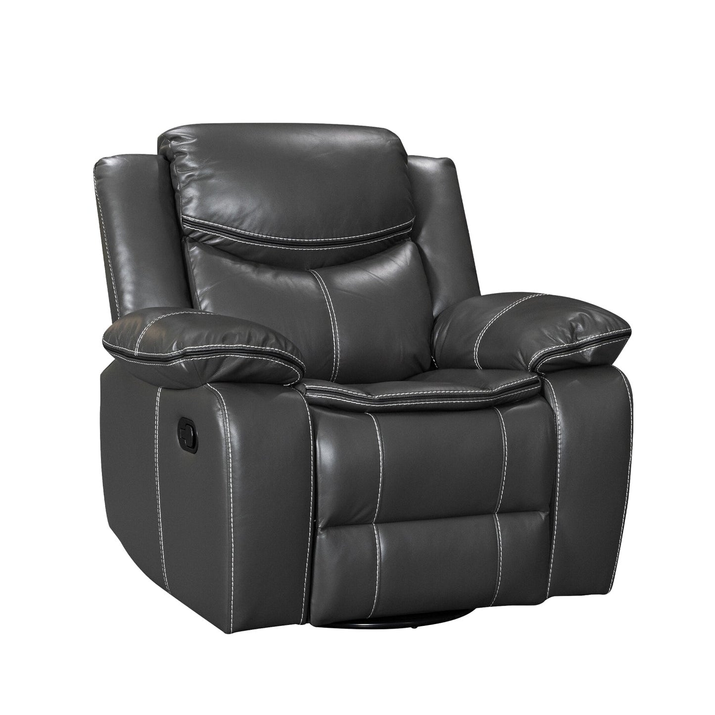 Fauteuil inclinable à large assise en cuir durable avec massage et chauffage.