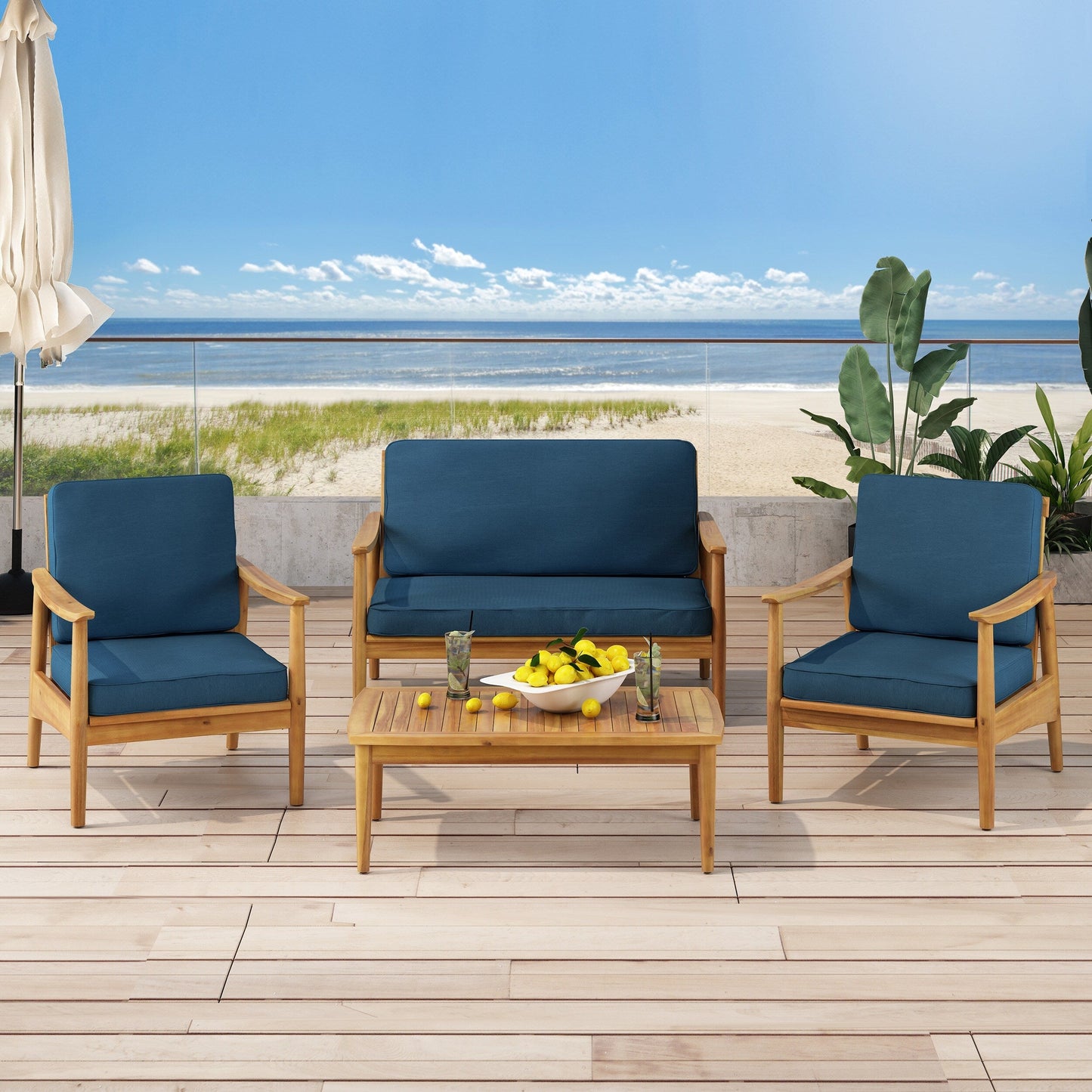 Salon de jardin Willowbrook en acacia pour 4 personnes de Christopher Knight Home
