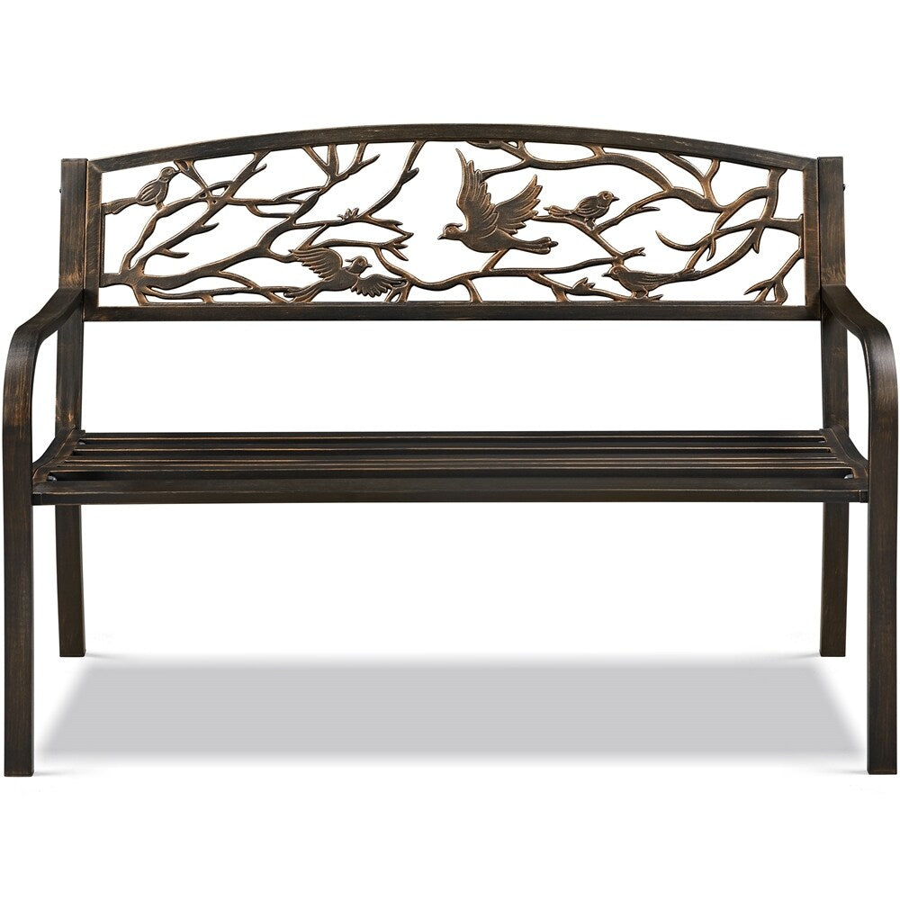 Yaheetech Banc de jardin de patio pour extérieur, chaise de porche en métal - N/A