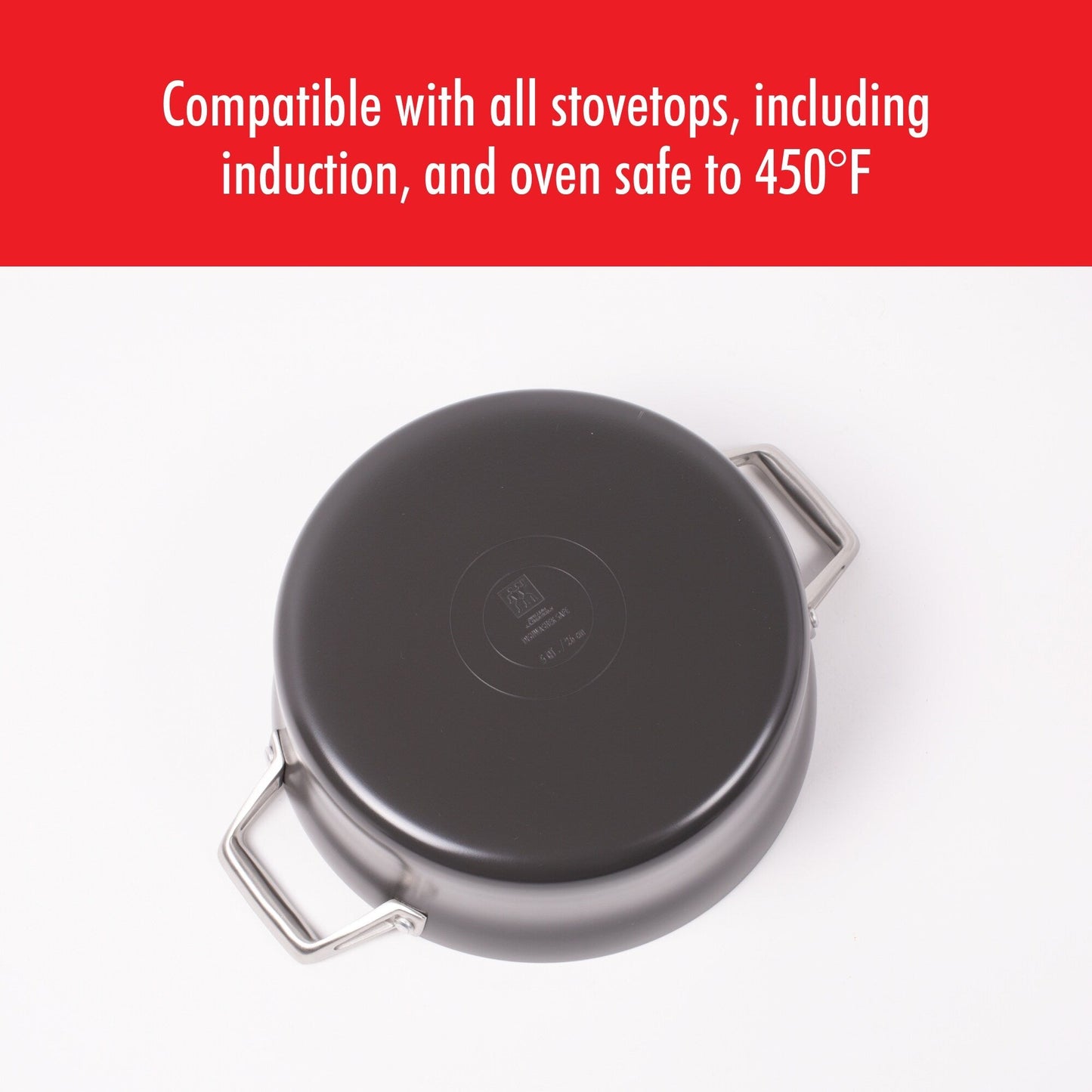 Casserole à fond épais en aluminium anodisé ZWILLING Motion, antiadhésive