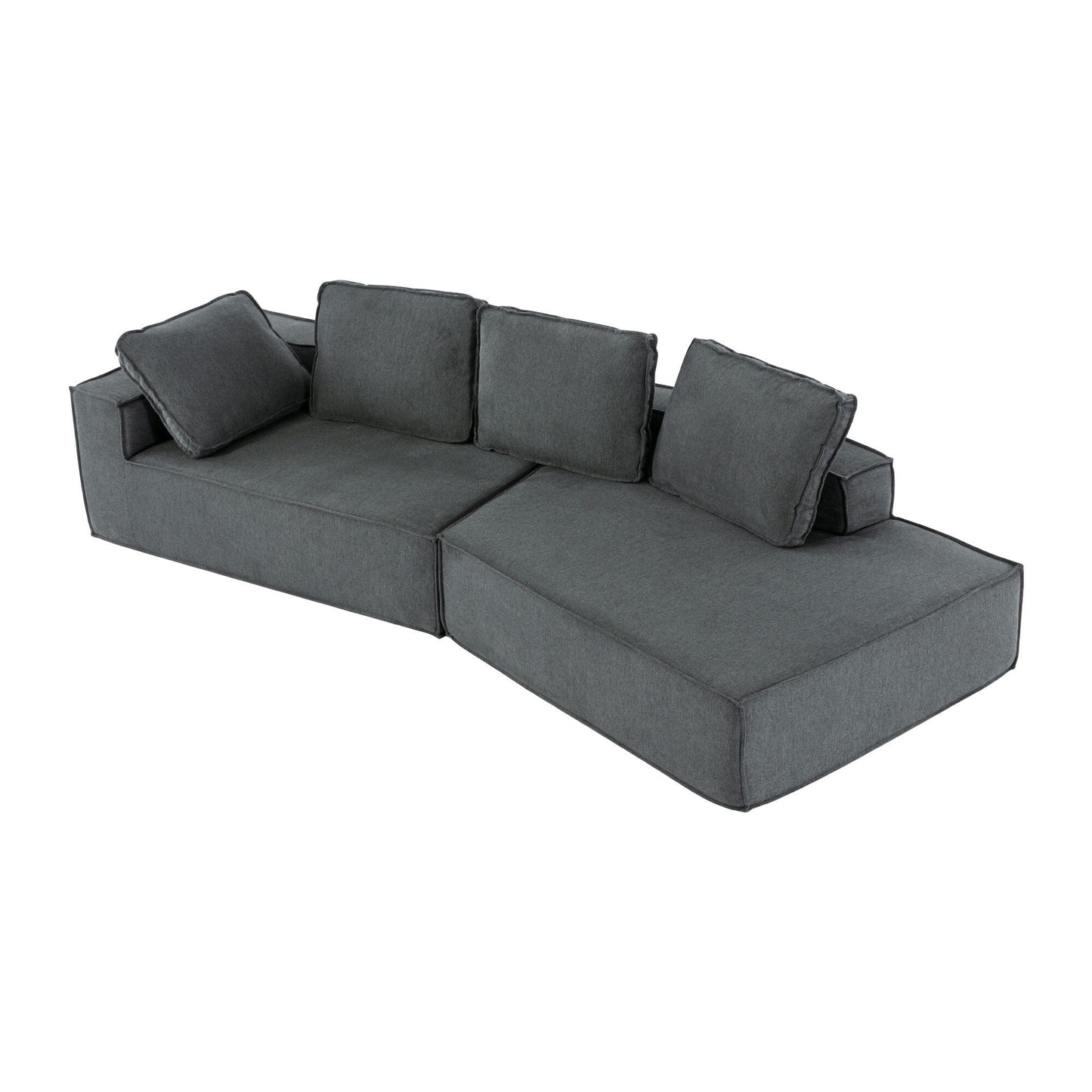 125 Chaise longue élégante, canapé-lit moderne pour intérieur, avec des lignes épurées pour le salon, beige.